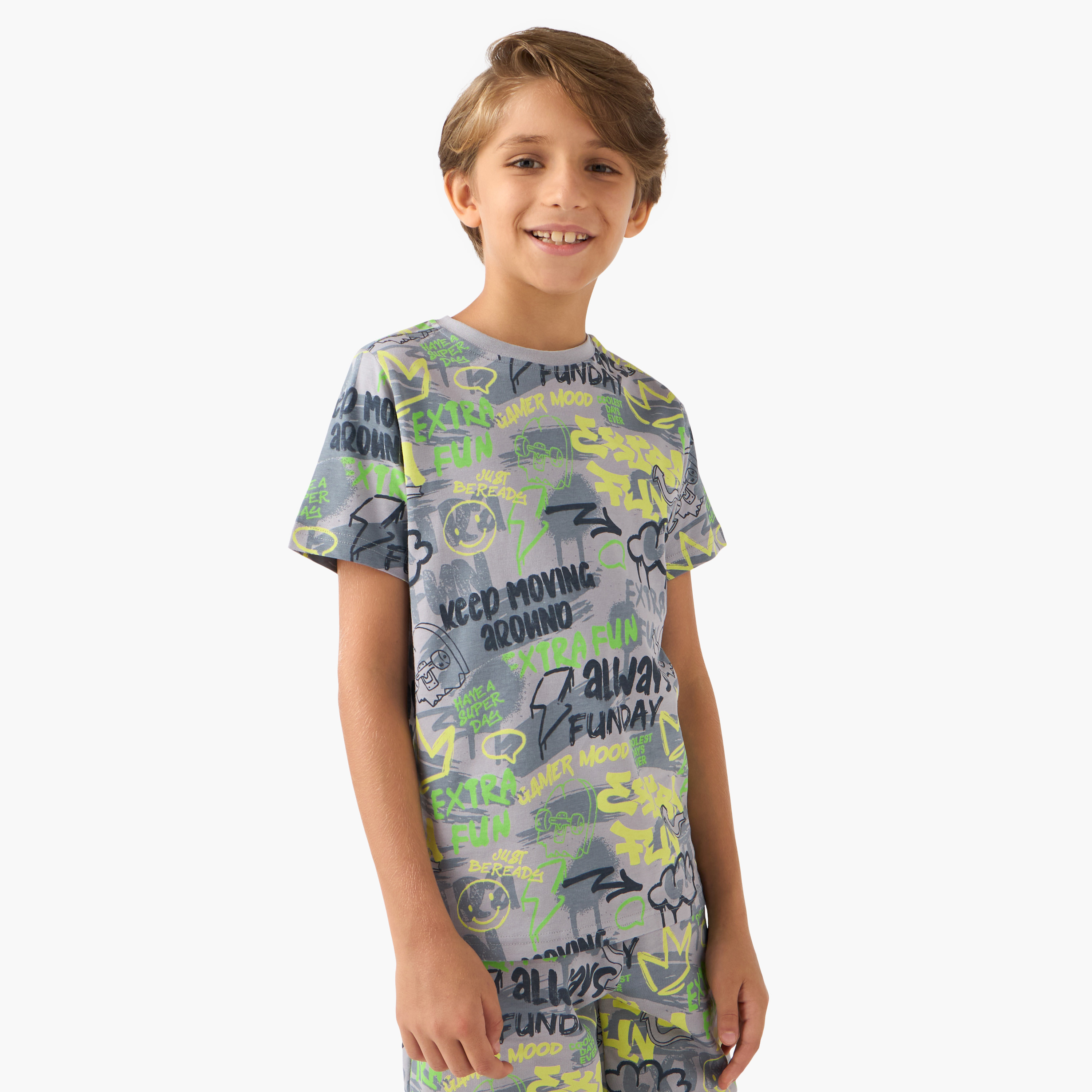 تيشيرت بأكمام قصيرة وطبعات من جونيورز-boys-clothing-tshirtsandpolos-image-1