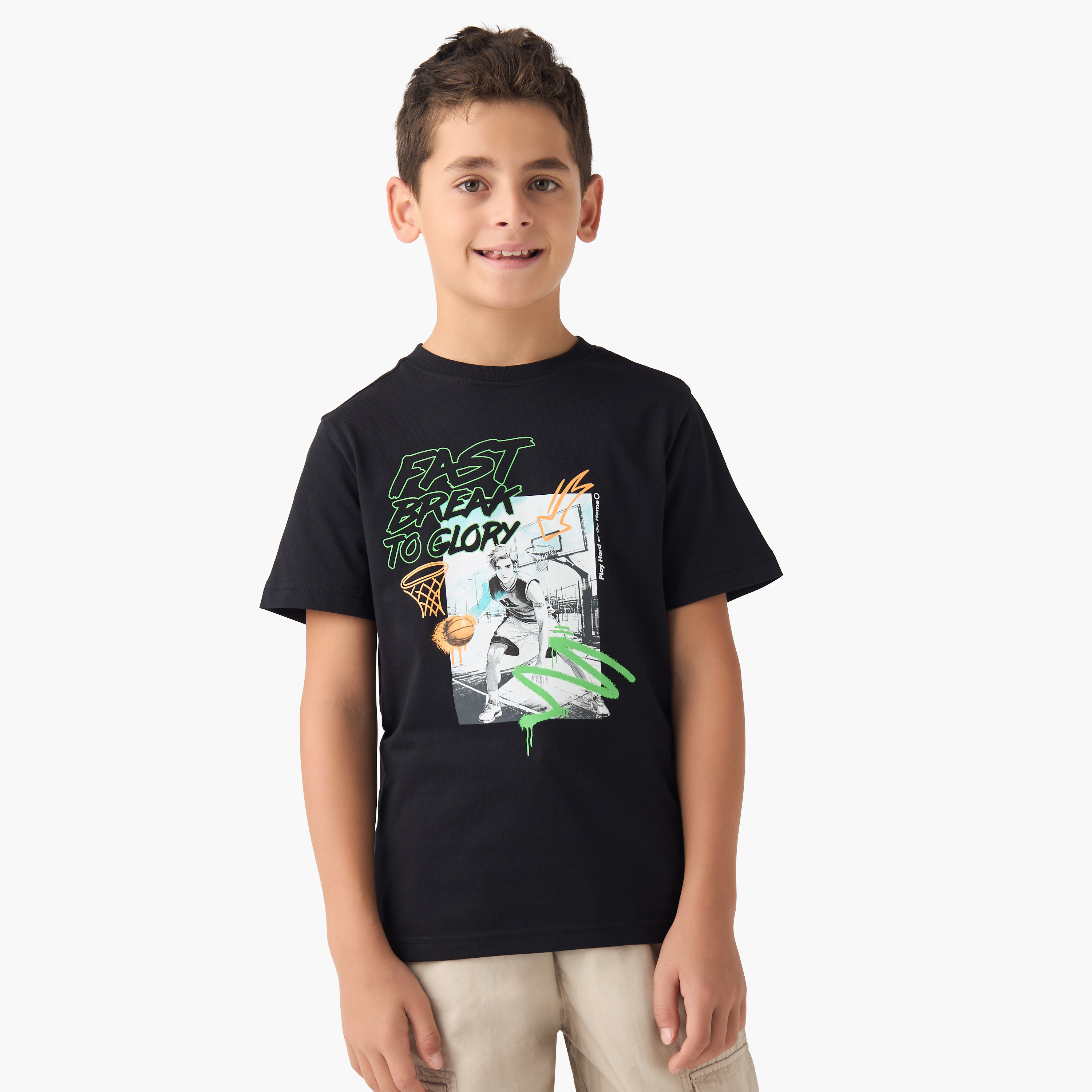 تيشيرت قطن بأكمام قصيرة وطبعات جرافيك للأولاد من جونيورز-boys-clothing-tshirtsandpolos-image-1