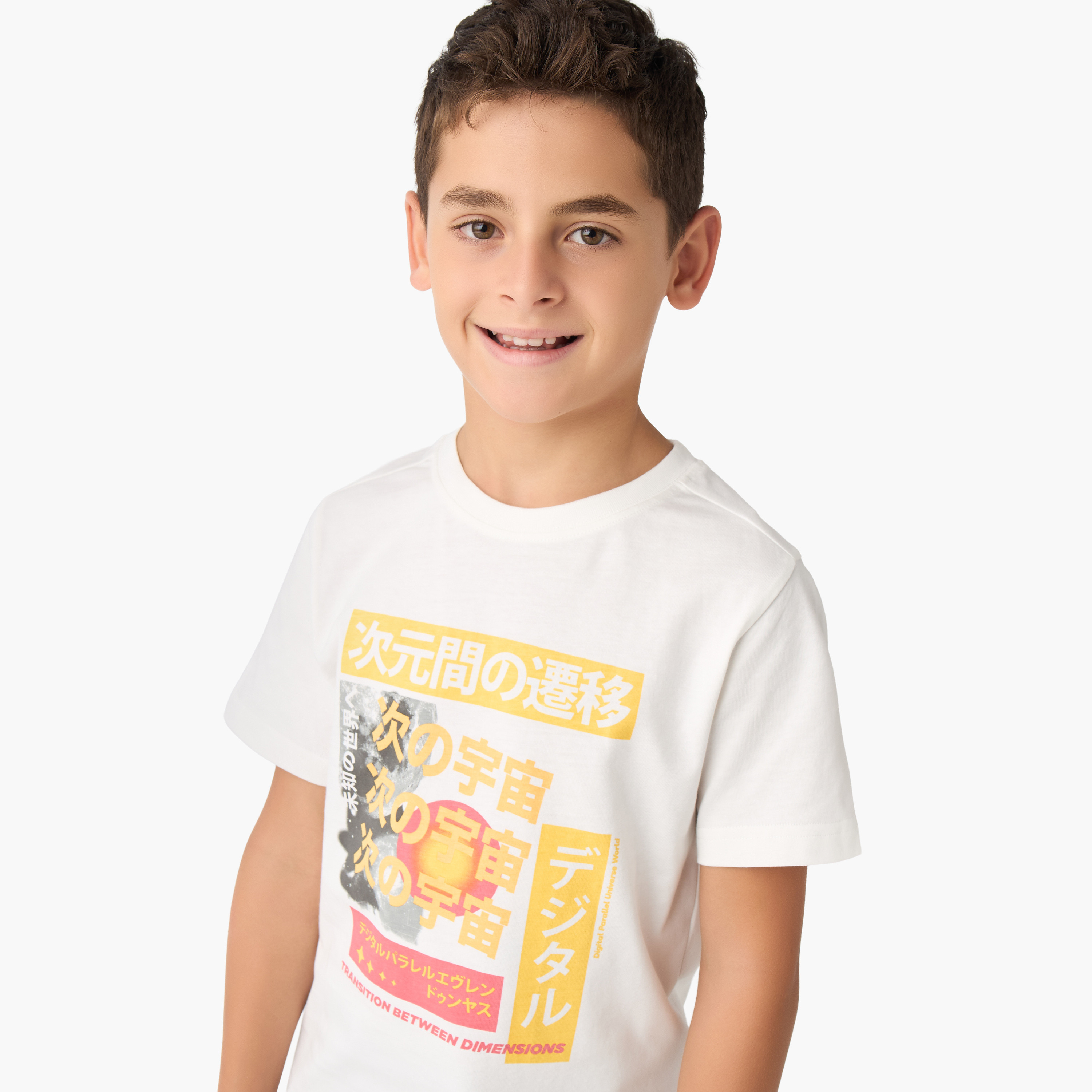 Juniors Boys Crew Neck T-shirt with Graphic Print - Cotton - Short Sleeves-boys-clothing-tshirtsandpolos-image-4