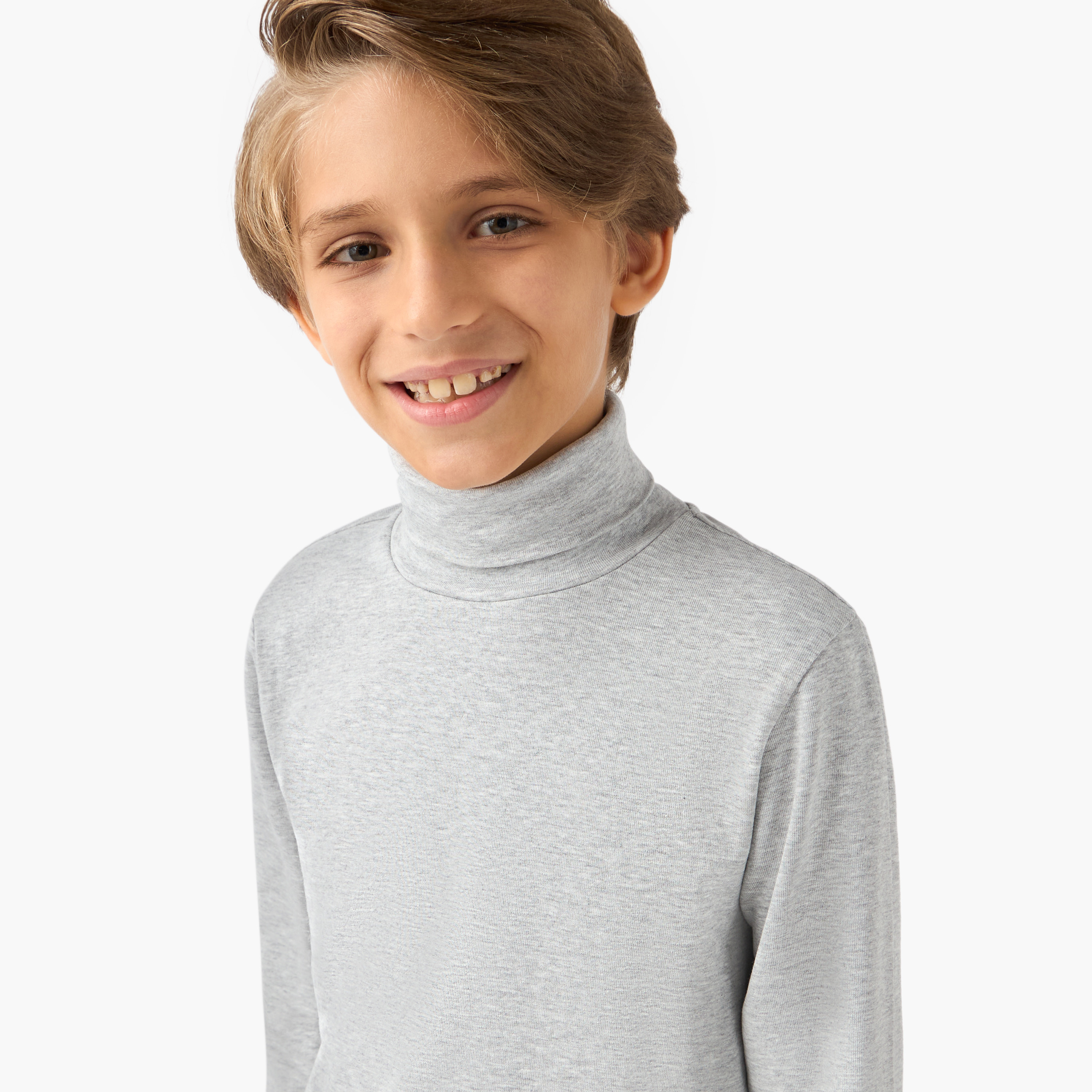 Juniors Solid Turtleneck with Long Sleeves-boys-clothing-jumpersandcardigans-image-4