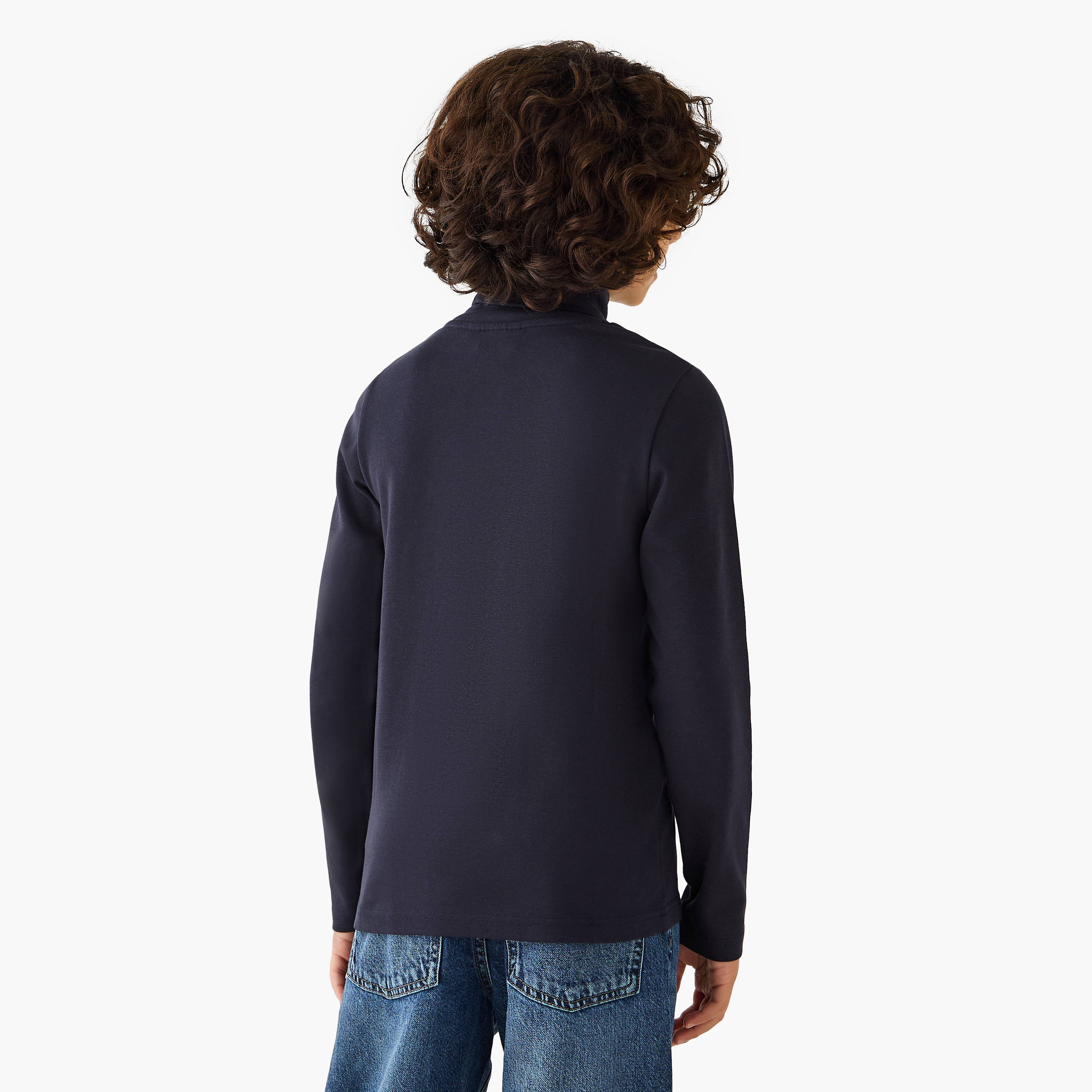 Juniors Solid Turtleneck with Long Sleeves-boys-clothing-jumpersandcardigans-image-3