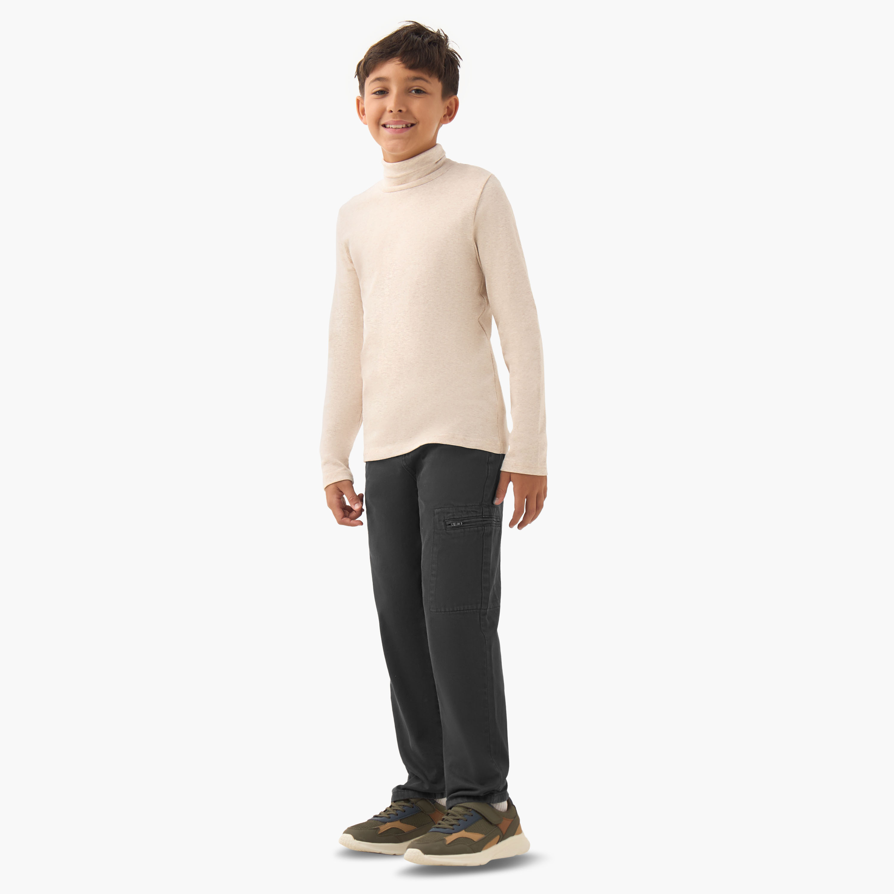 Juniors Boys Turtleneck T-shirt - Cotton - Long Sleeves-boys-clothing-tshirtsandpolos-image-2