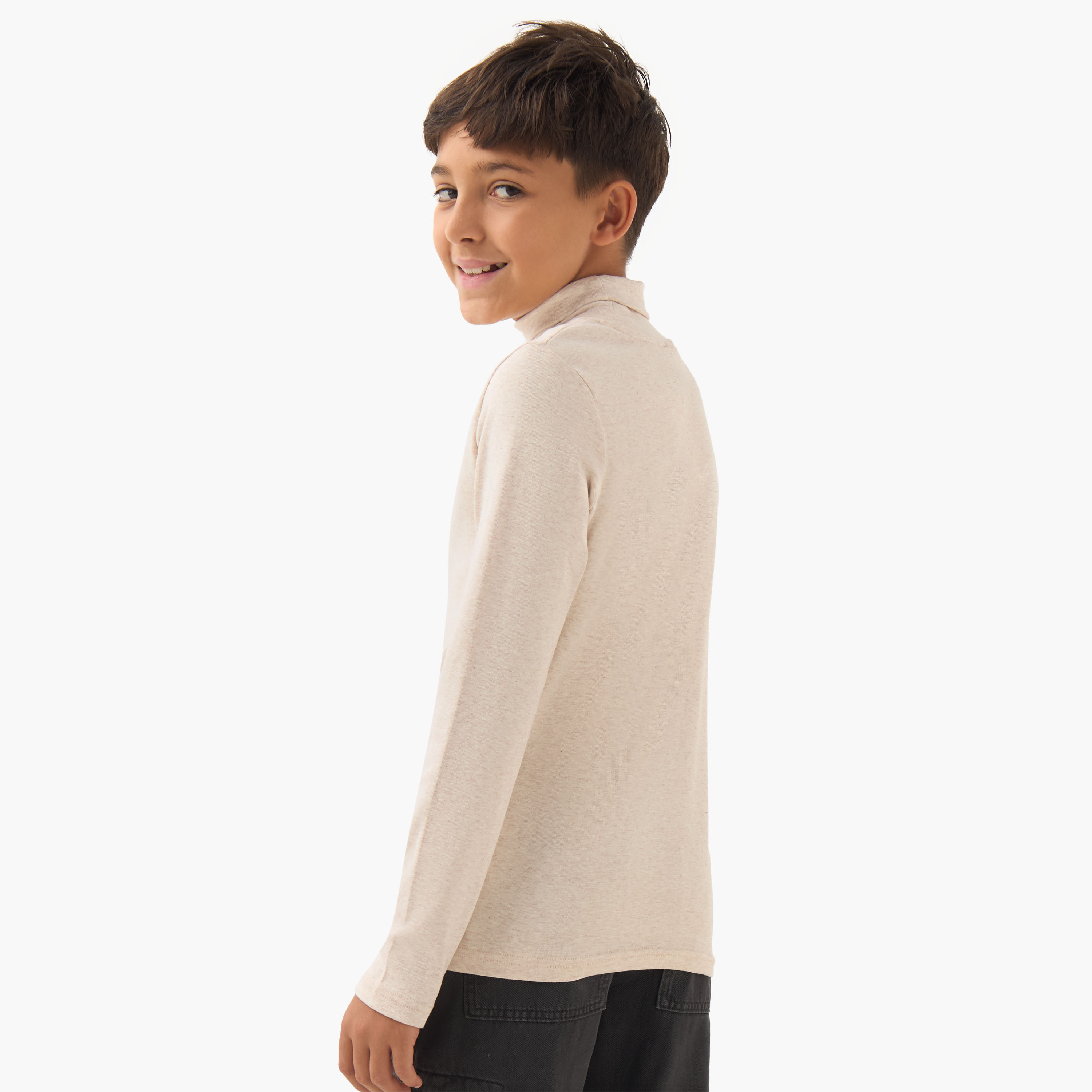 Juniors Boys Turtleneck T-shirt - Cotton - Long Sleeves-boys-clothing-tshirtsandpolos-image-3