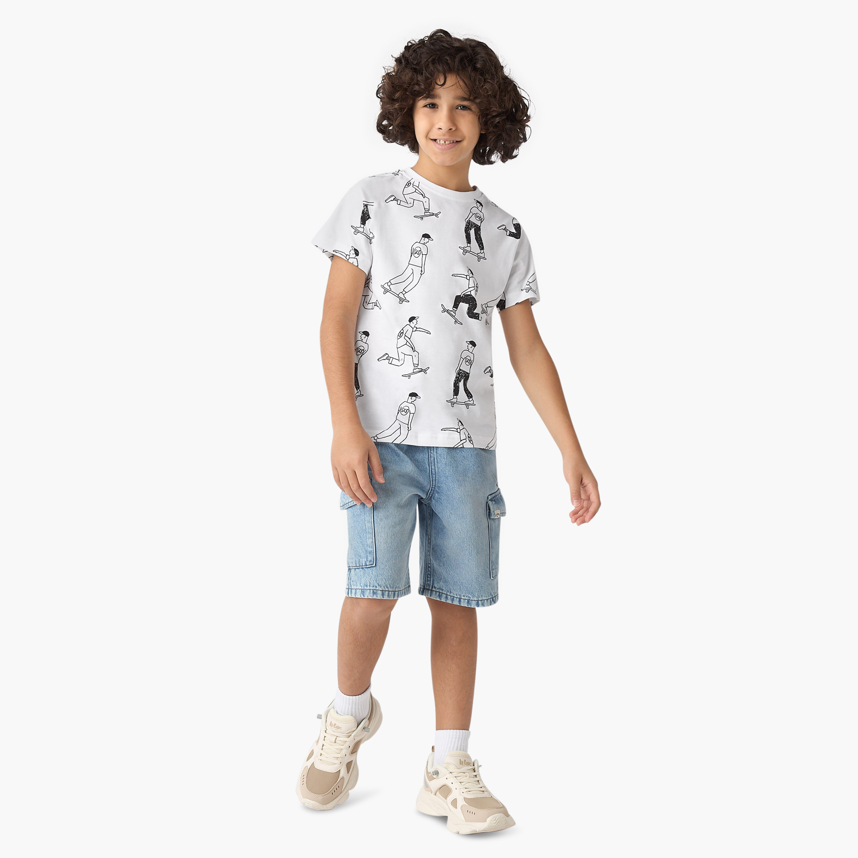 Juniors Skater Print T-Shirt with Short Sleeves-boys-clothing-tshirtsandpolos-image-2