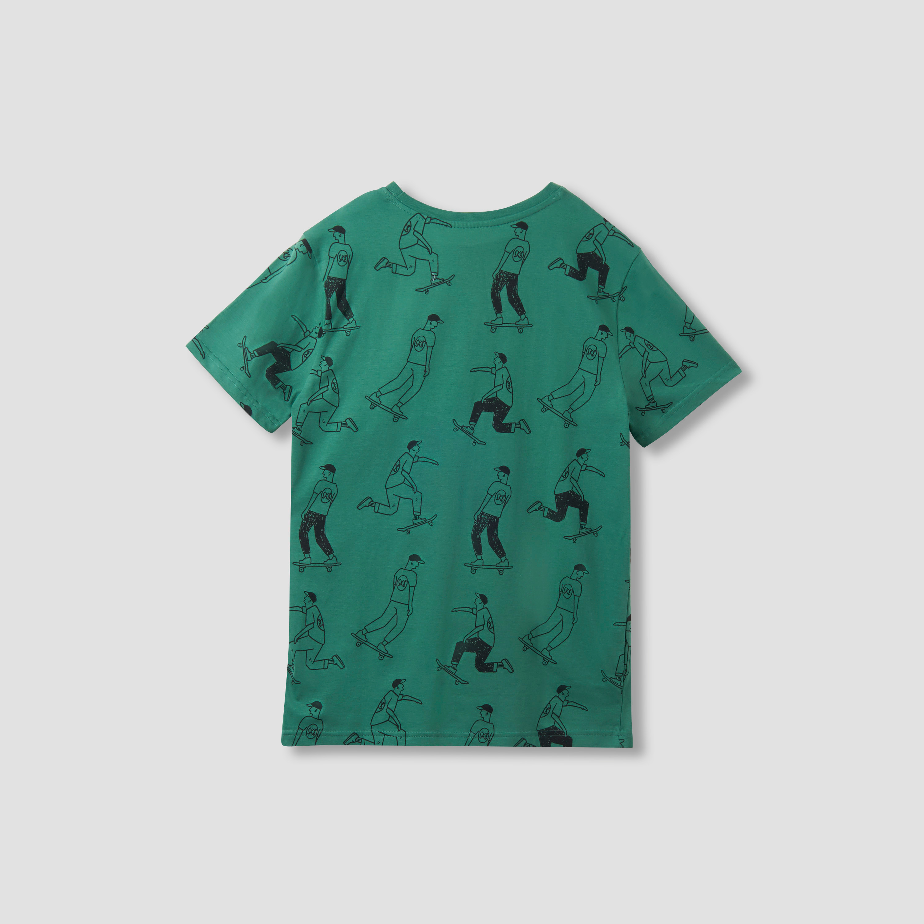Juniors Skater Print T-Shirt with Short Sleeves-boys-clothing-tshirtsandpolos-image-2