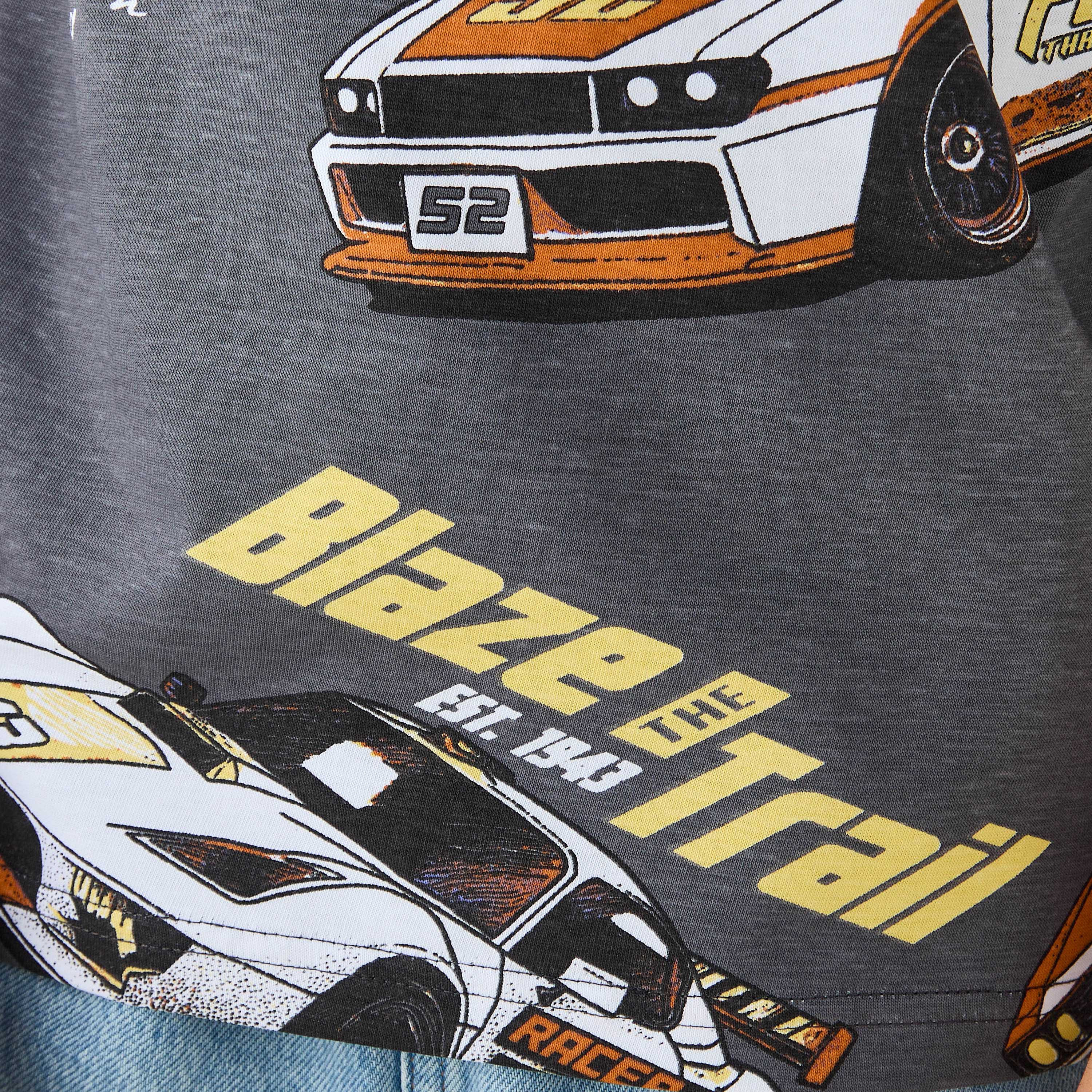 Juniors Car Print T-shirt with Short Sleeves-boys-clothing-tshirtsandpolos-image-5