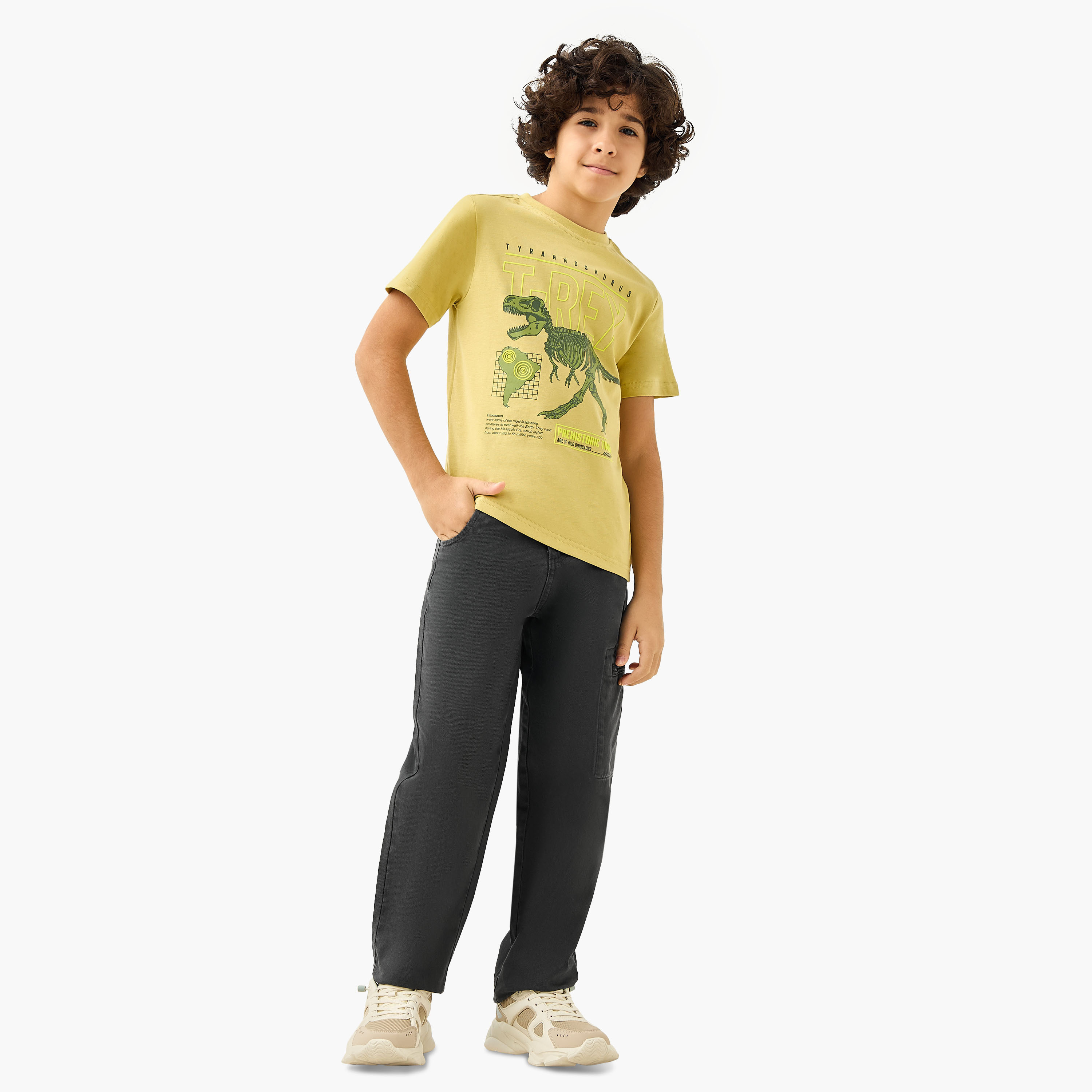 تيشيرت بأكمام قصيرة وطبعات ديناصور من جونيورز-boys-clothing-tshirtsandpolos-image-2