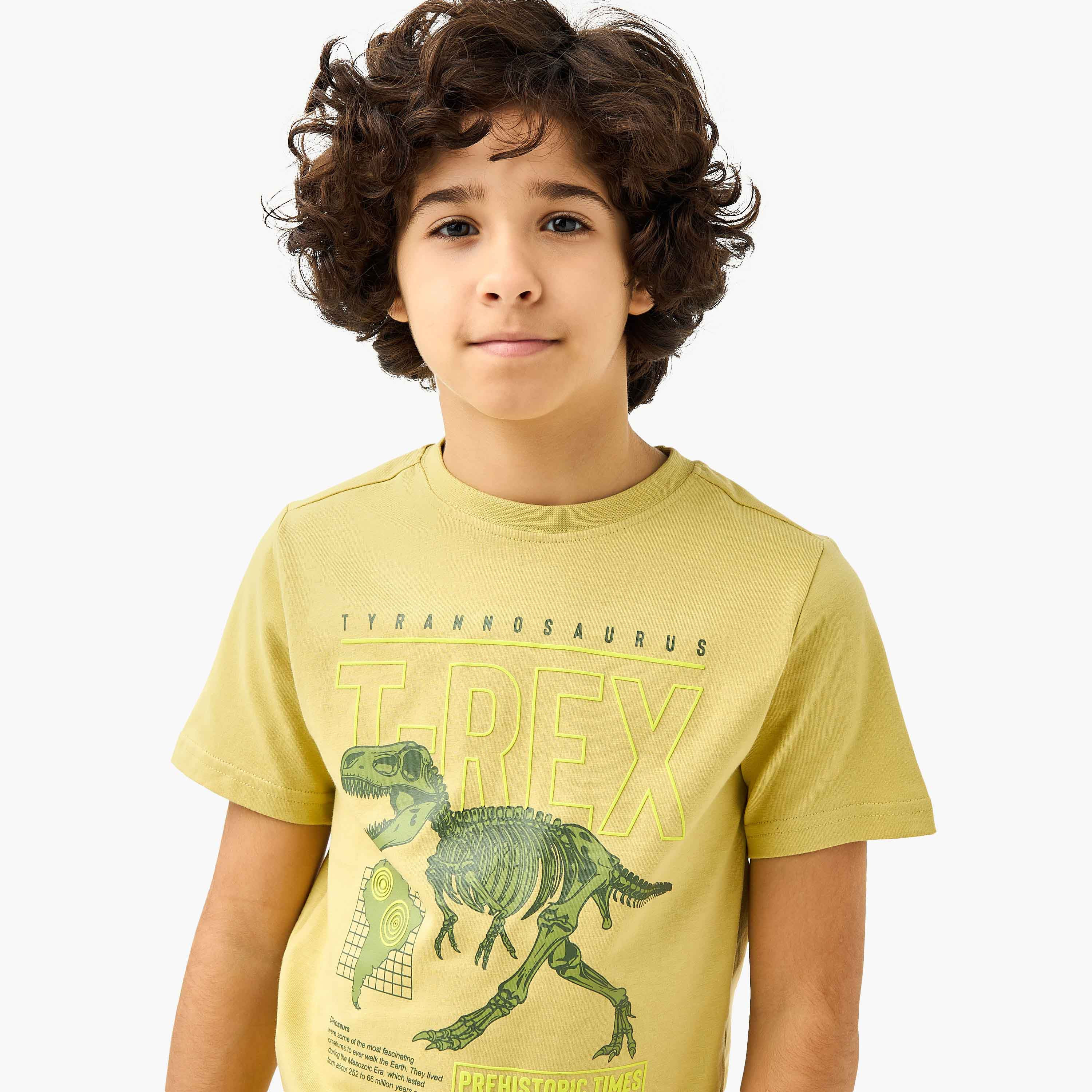 تيشيرت بأكمام قصيرة وطبعات ديناصور من جونيورز-boys-clothing-tshirtsandpolos-image-4