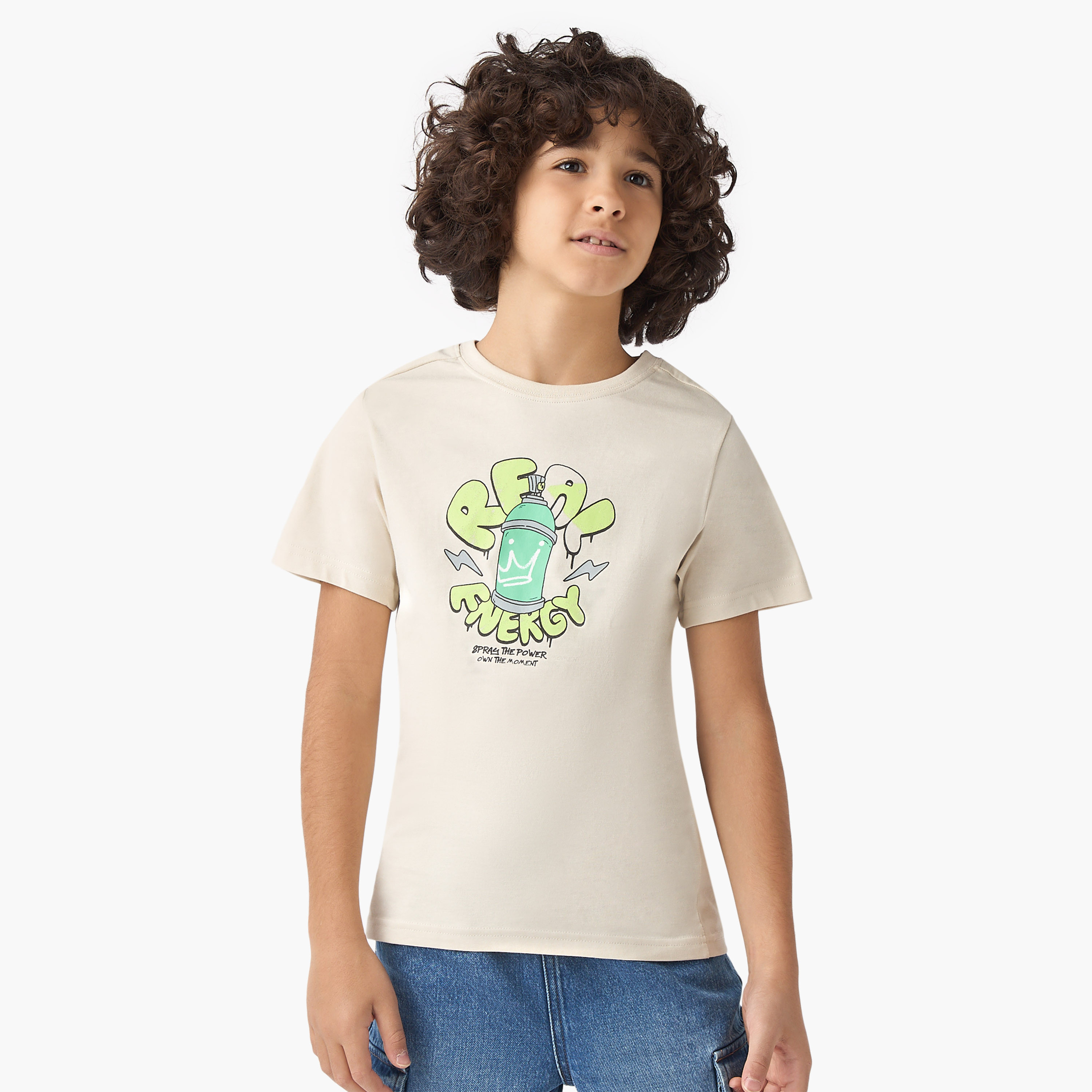 Juniors Graphic Print T-shirt with Short Sleeves-promo_babyshop_Buy2for30_KSA130526-image-1