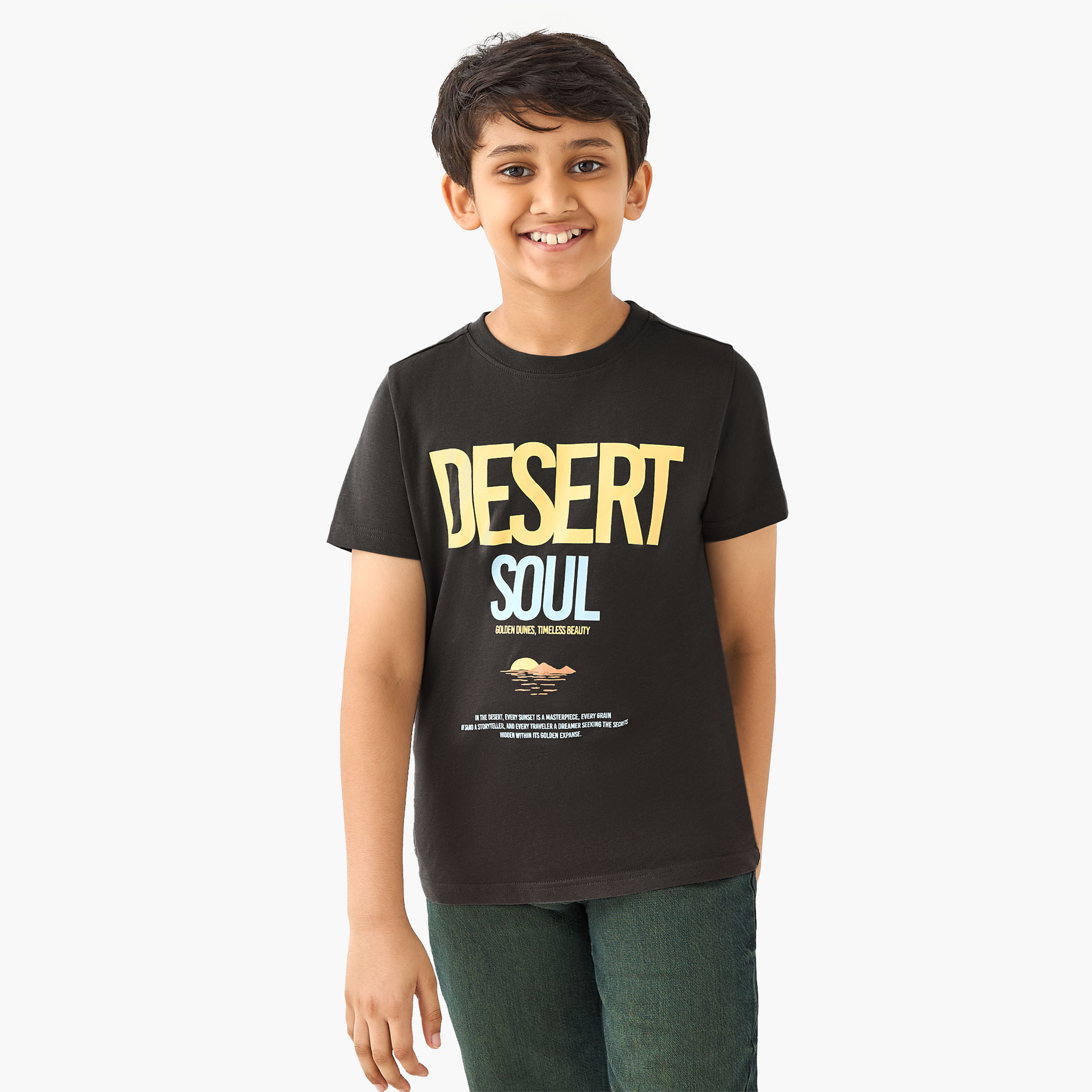 Juniors Graphic Print T-shirt with Short Sleeves-boys-clothing-tshirtsandpolos-image-1