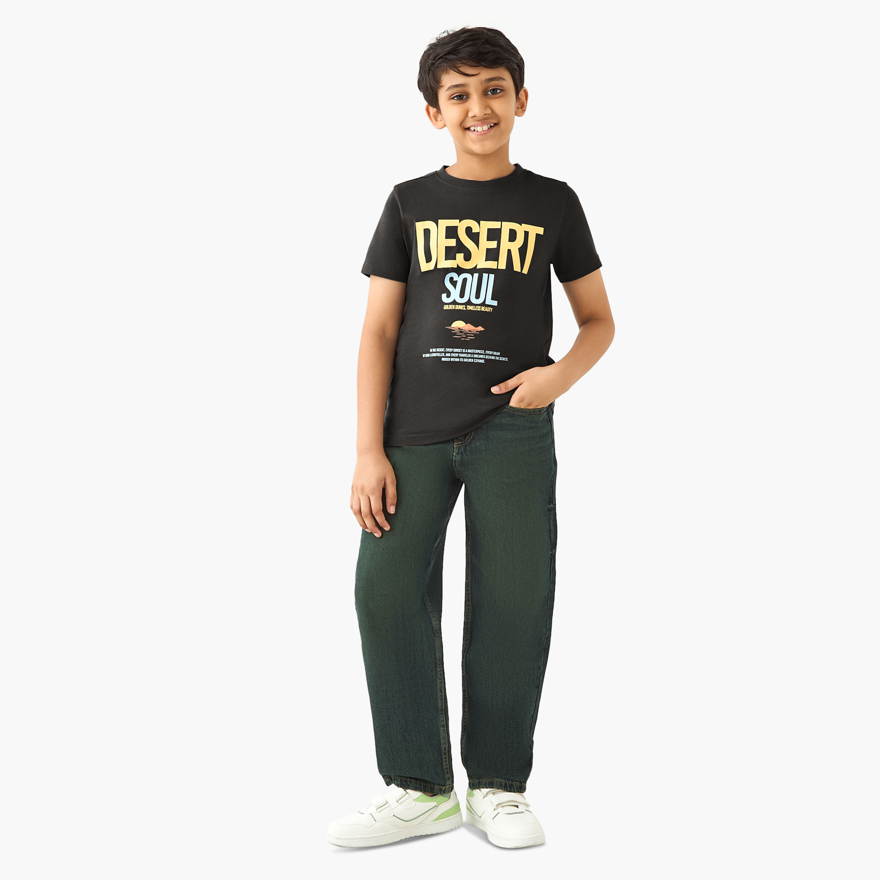 Juniors Graphic Print T-shirt with Short Sleeves-boys-clothing-tshirtsandpolos-image-2