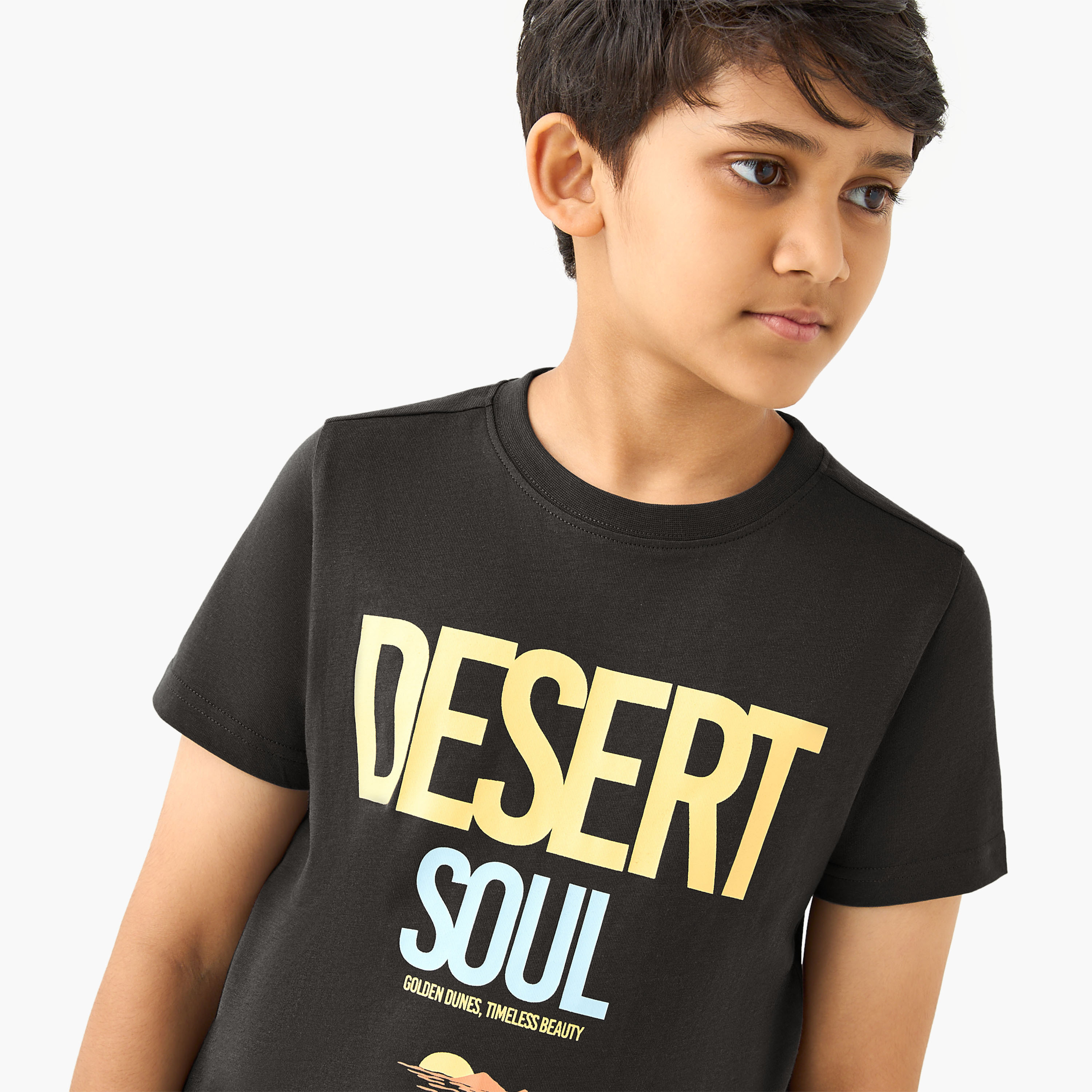 Juniors Graphic Print T-shirt with Short Sleeves-boys-clothing-tshirtsandpolos-image-4