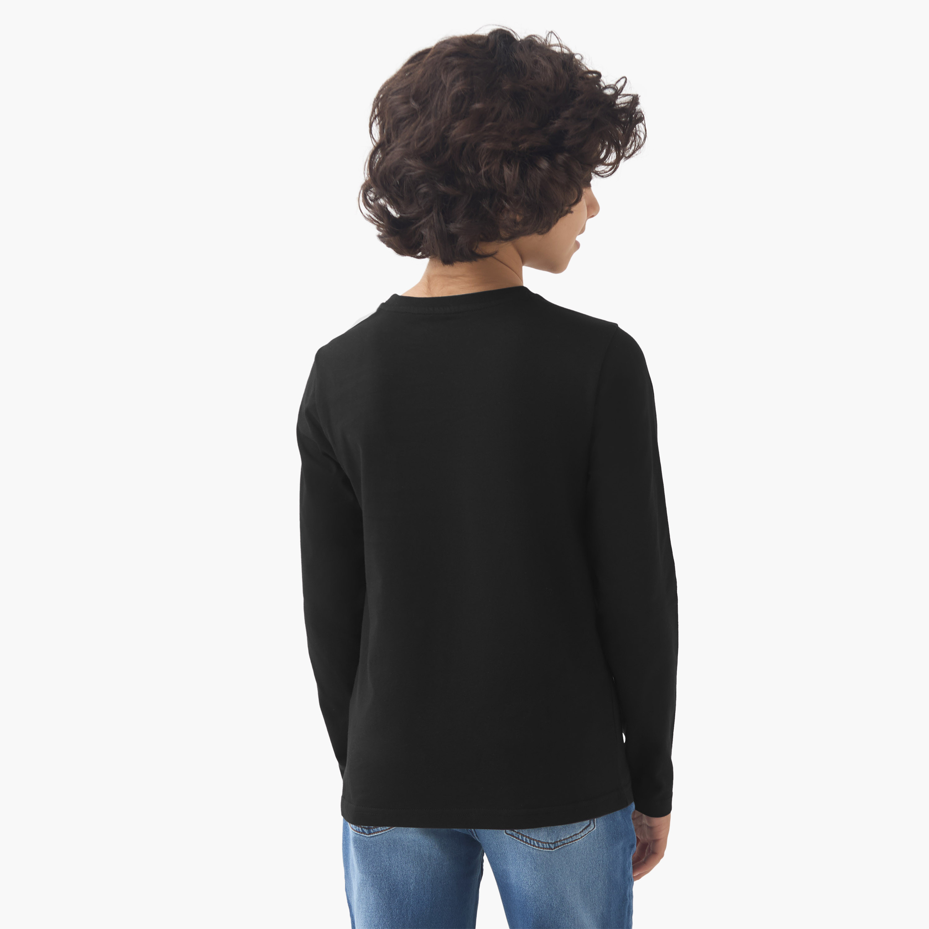 Juniors Boys Crew Neck T-shirt with Gaming Print - Cotton - Long Sleeves-boys-clothing-tshirtsandpolos-image-3