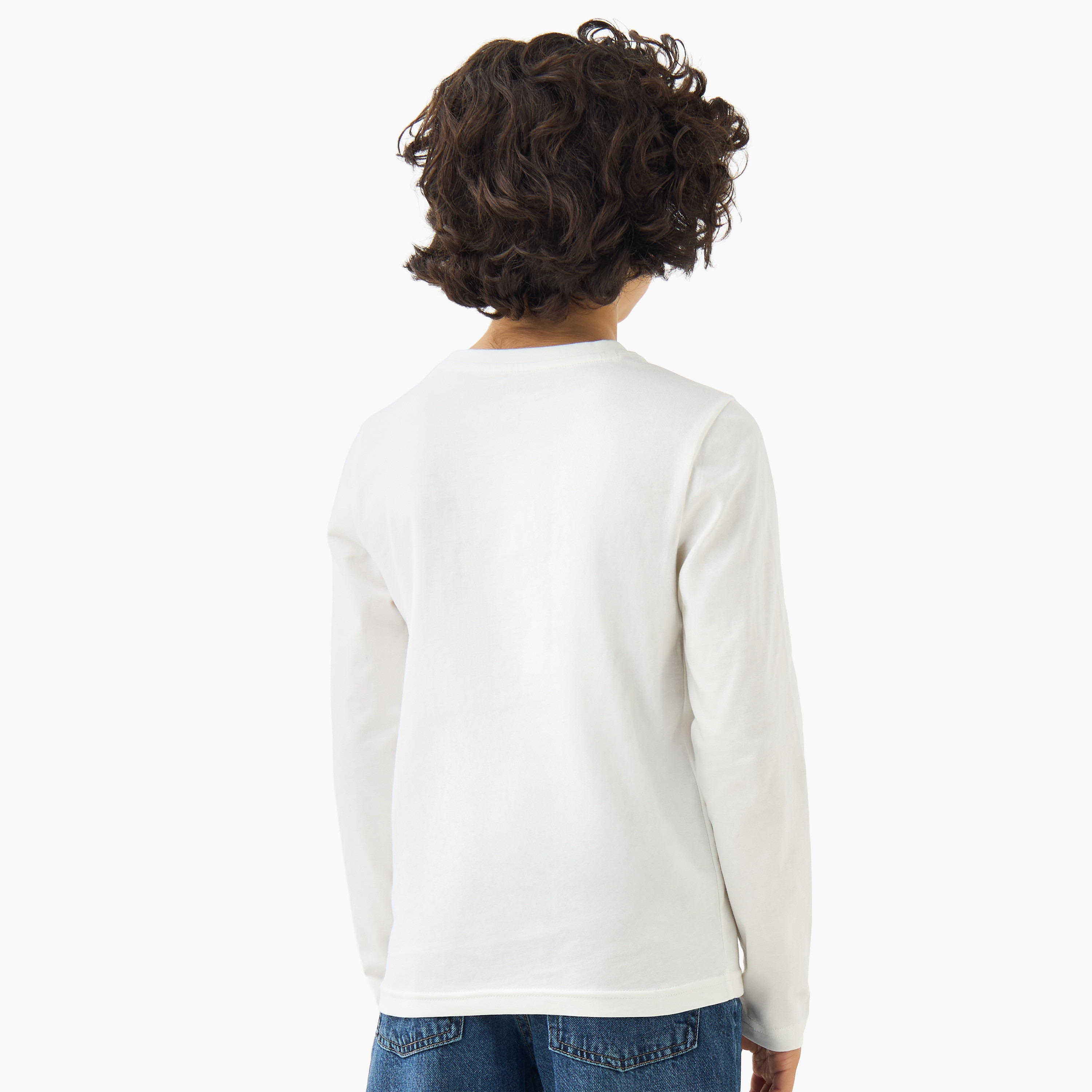 Juniors Boys Crew Neck T-shirt with Graphic Print - Cotton - Long Sleeves-promo_babyshop_Buy2for30_KSA130526-image-3