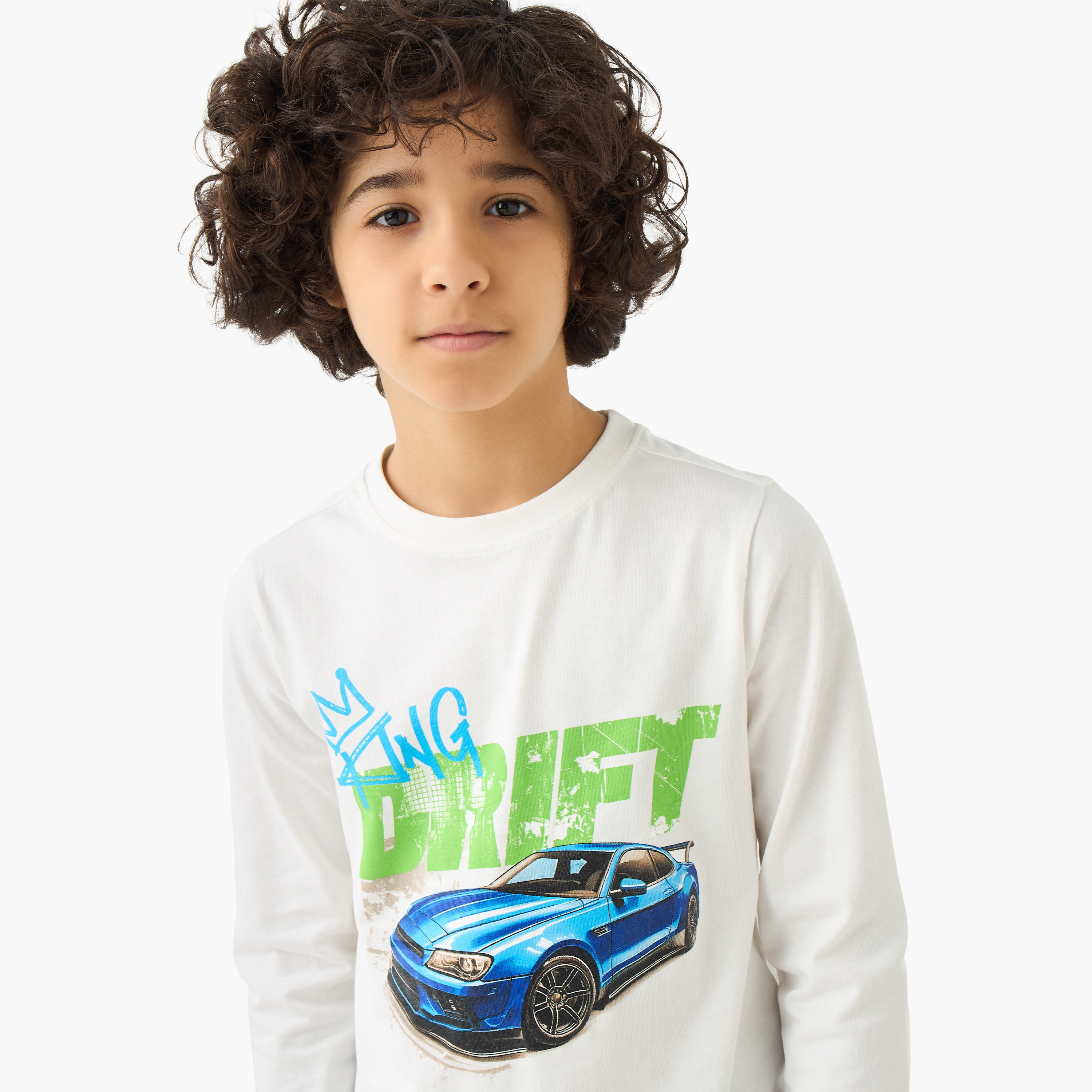 Juniors Boys Crew Neck T-shirt with Graphic Print - Cotton - Long Sleeves-promo_babyshop_Buy2for30_KSA130526-image-4