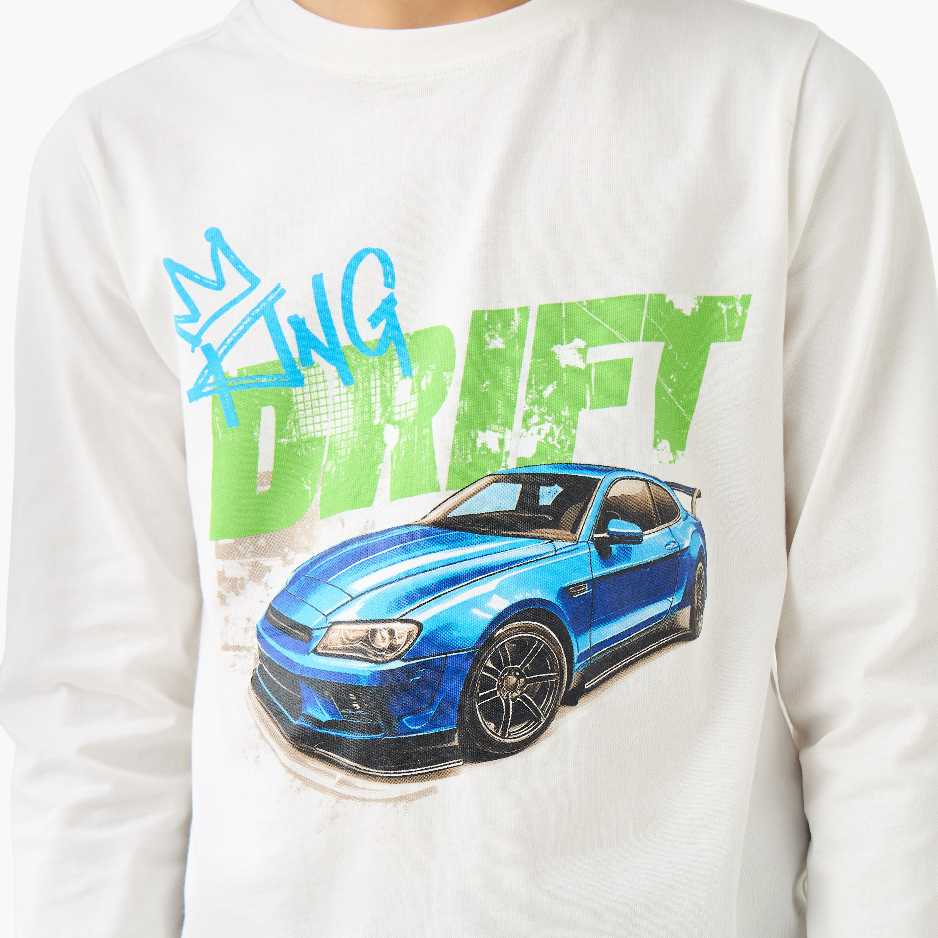 Juniors Boys Crew Neck T-shirt with Graphic Print - Cotton - Long Sleeves-promo_babyshop_Buy2for30_KSA130526-image-5