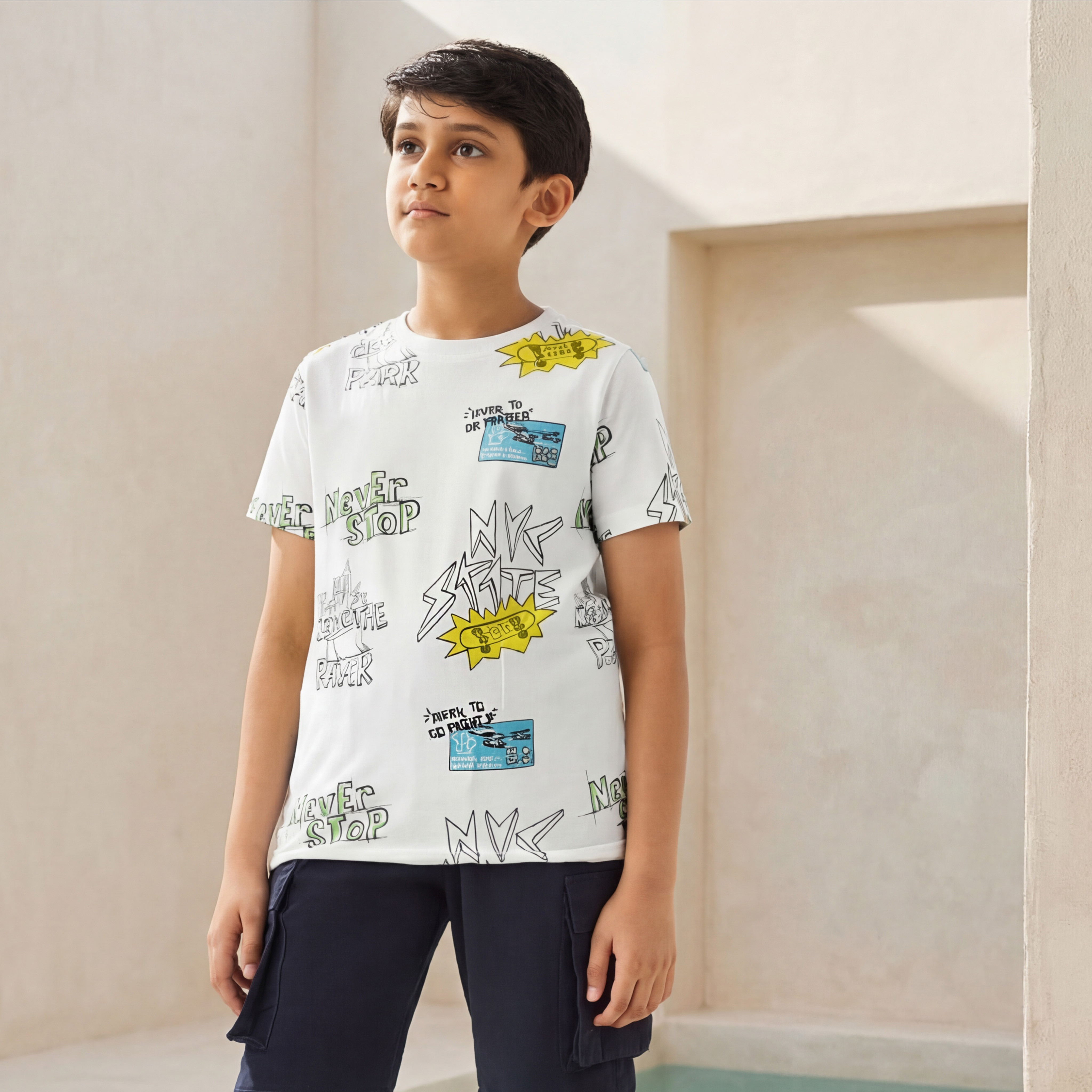تيشيرت بأكمام قصيرة وطبعات من جونيورز-boys-clothing-tshirtsandpolos-image-1