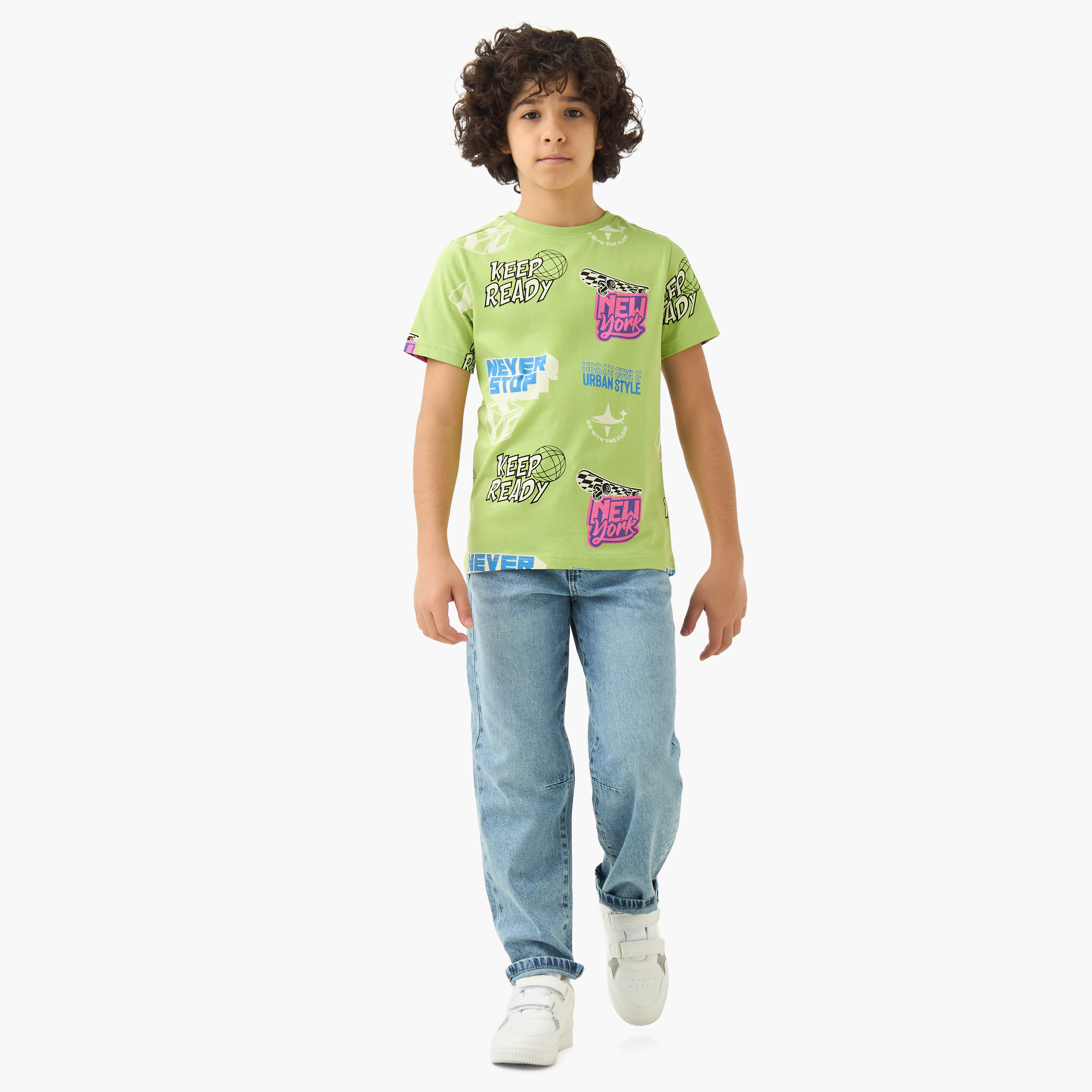 Juniors Boys Crew Neck T-shirt with Graphic Print - Cotton - Short Sleeves-promo_babyshop_Buy2for30_UAE280426-image-2