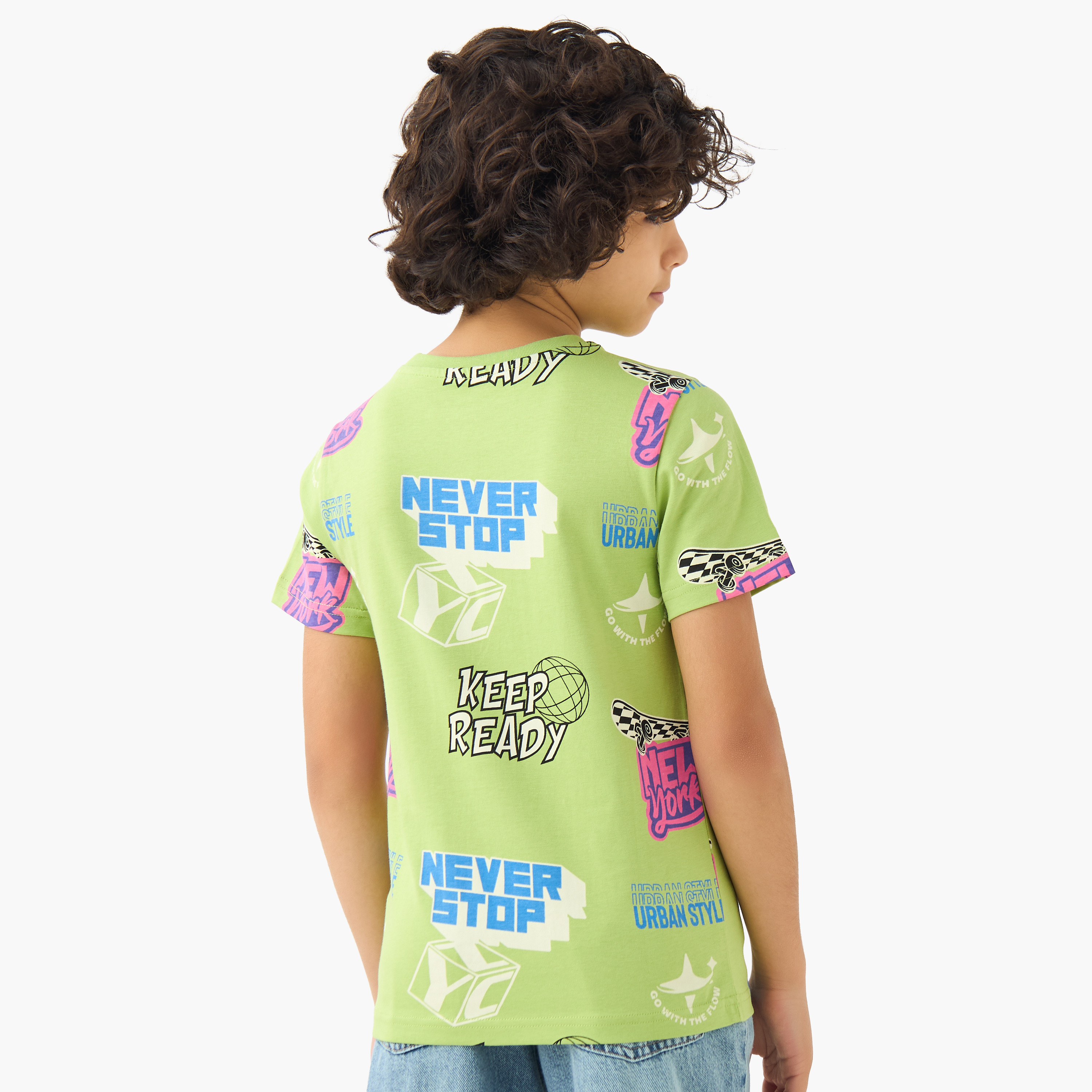 Juniors Boys Crew Neck T-shirt with Graphic Print - Cotton - Short Sleeves-promo_babyshop_Buy2for30_UAE280426-image-3