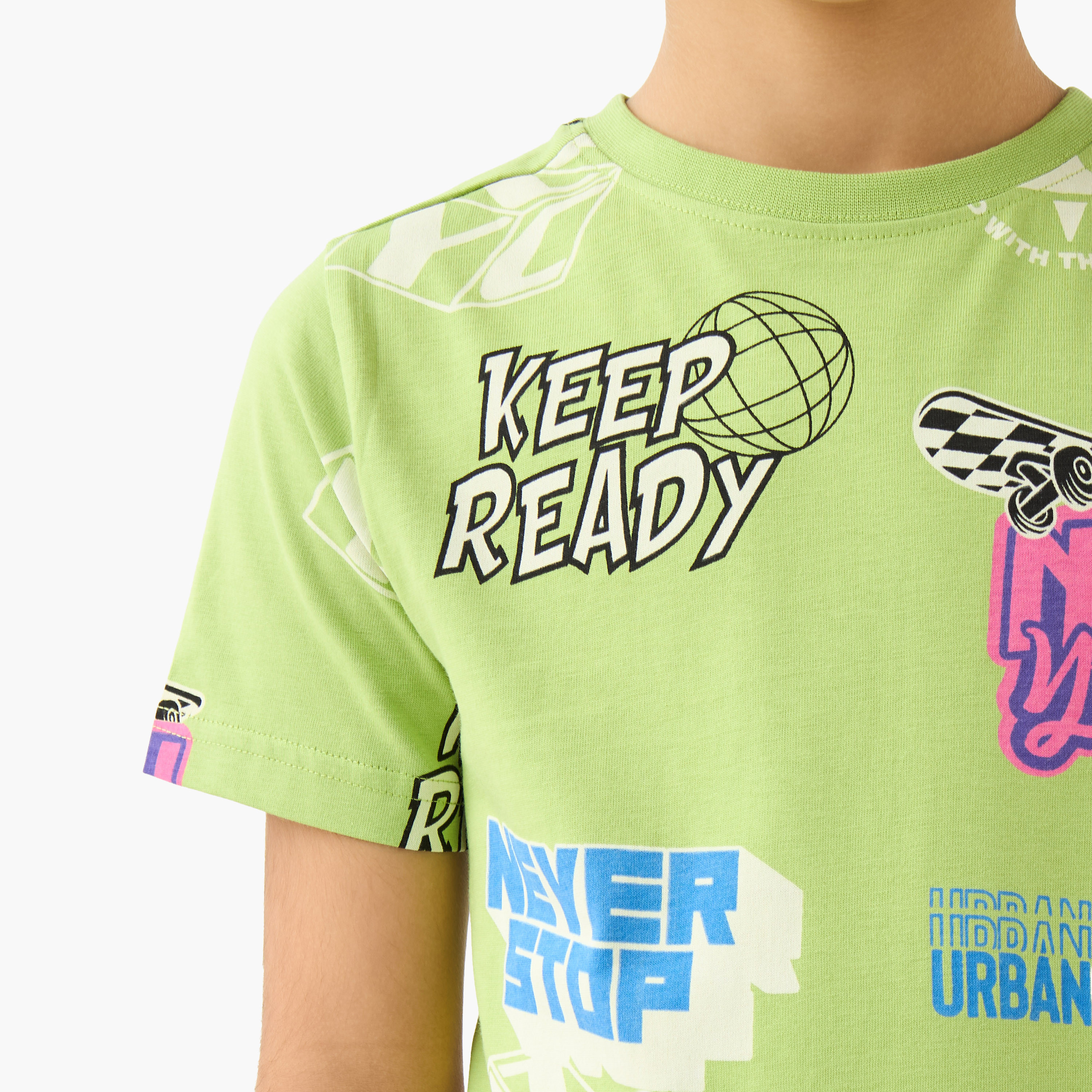 Juniors Boys Crew Neck T-shirt with Graphic Print - Cotton - Short Sleeves-promo_babyshop_Buy2for30_UAE280426-image-5