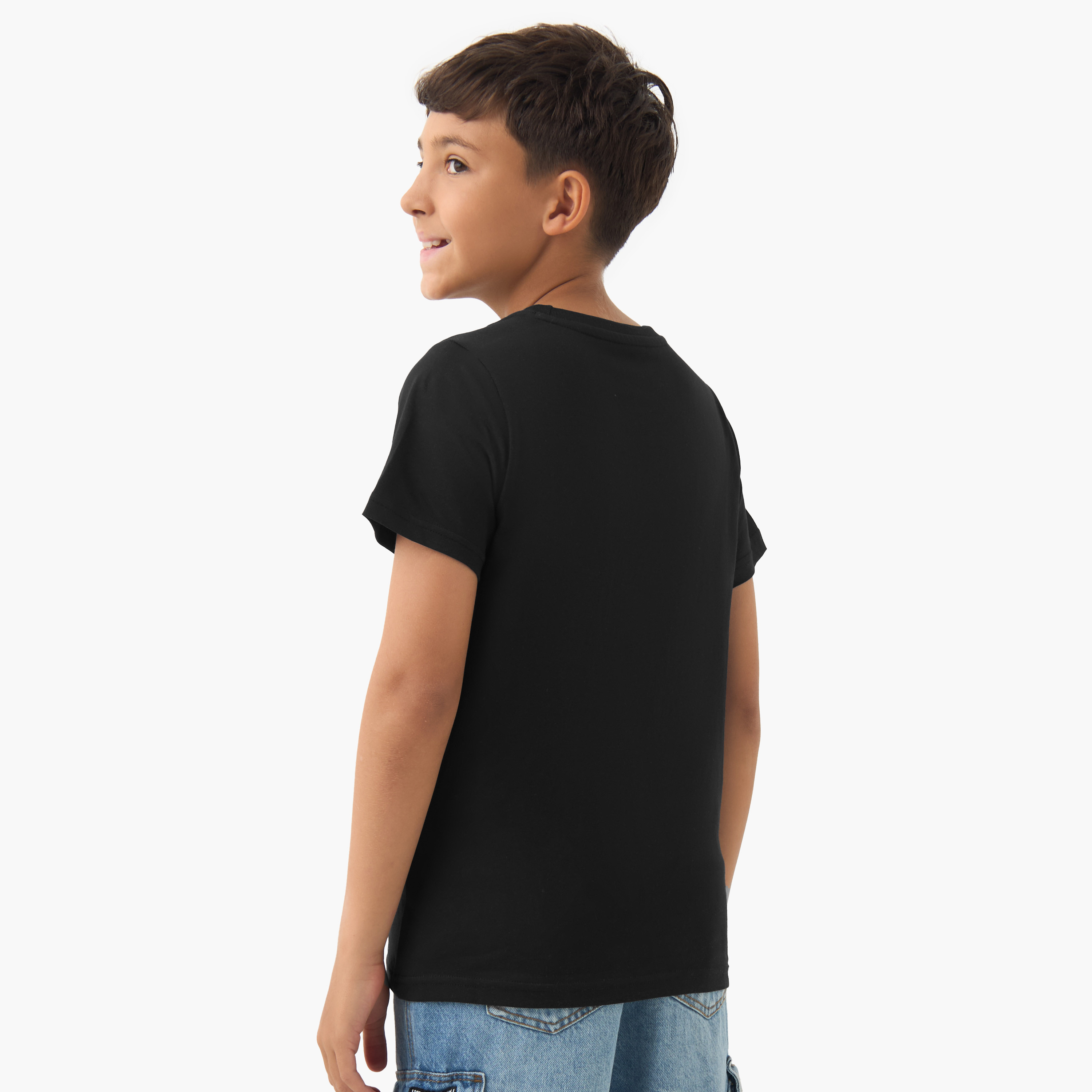 Juniors Boys Crew Neck T-shirt with Skateboard Print - Cotton - Short Sleeve-promo_babyshop_Buy2for30_KWT130526-image-3
