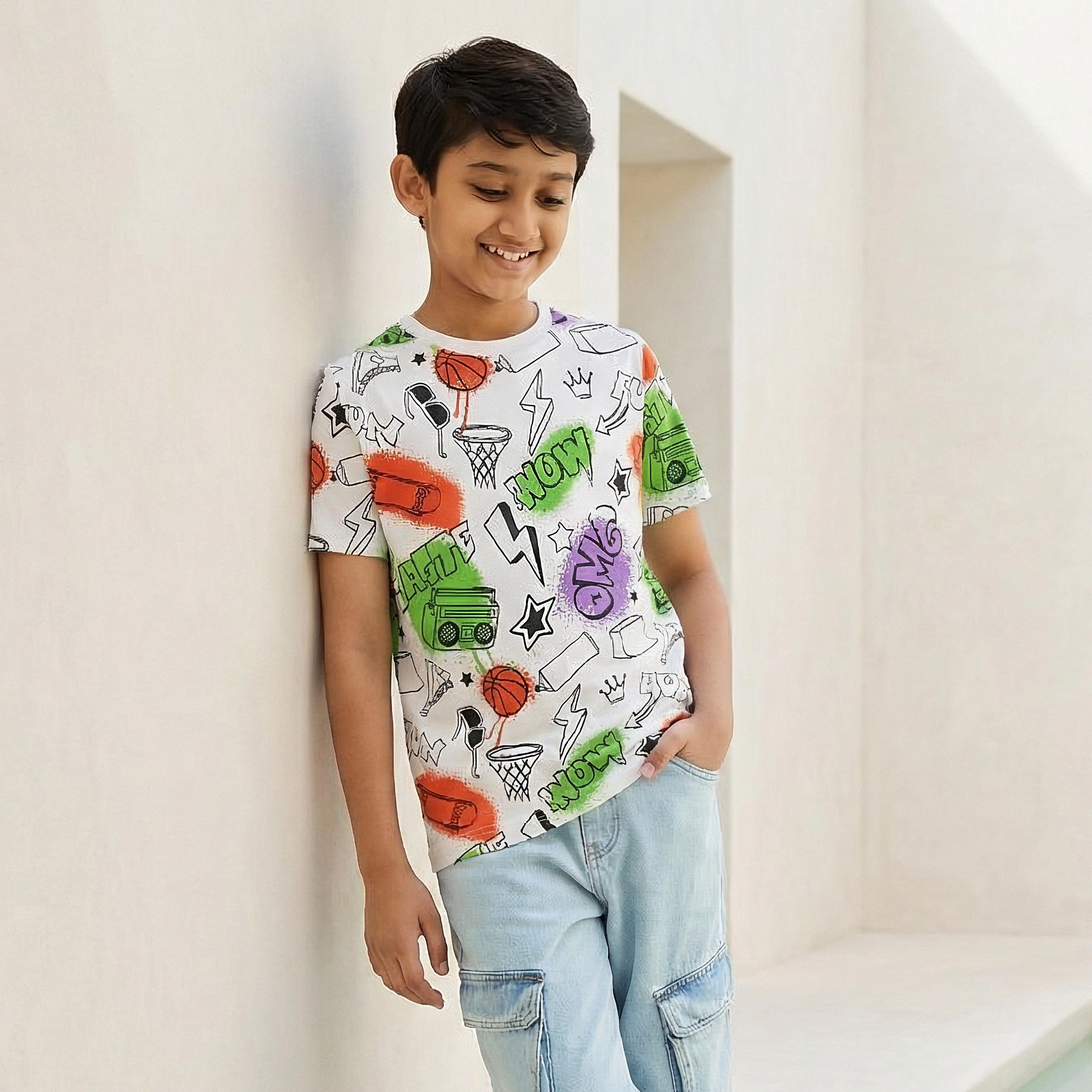 تيشيرت بأكمام قصيرة وطبعات من جونيورز-boys-clothing-tshirtsandpolos-image-1