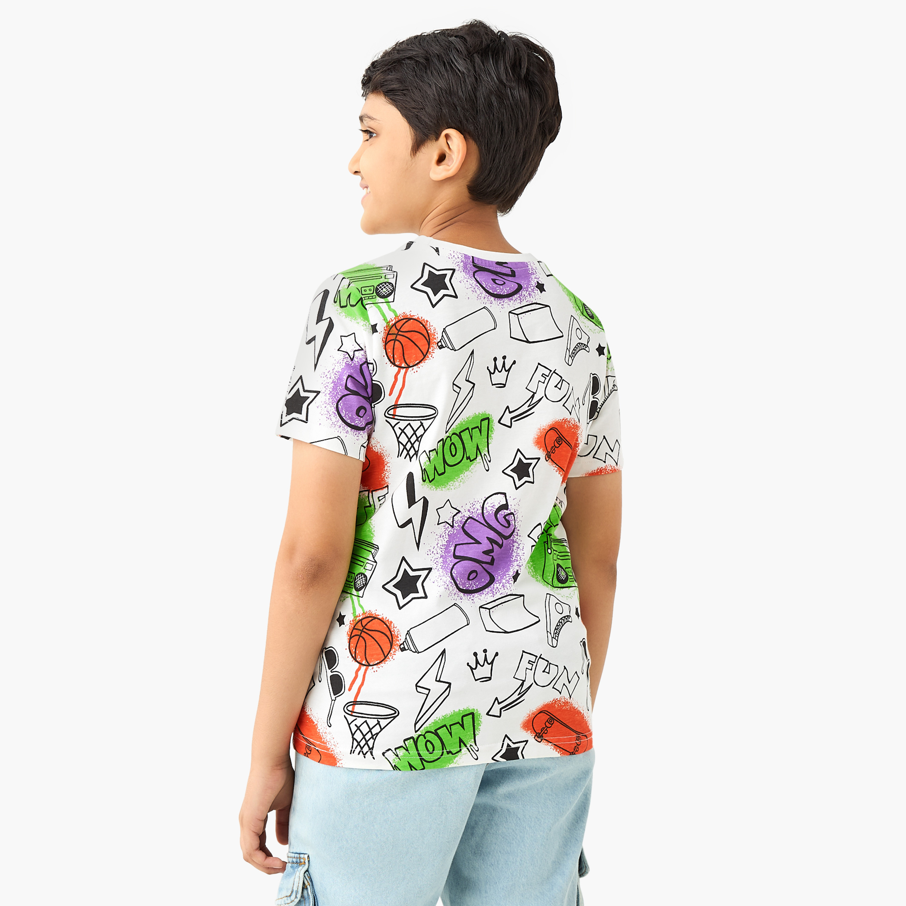 تيشيرت بأكمام قصيرة وطبعات من جونيورز-boys-clothing-tshirtsandpolos-image-3