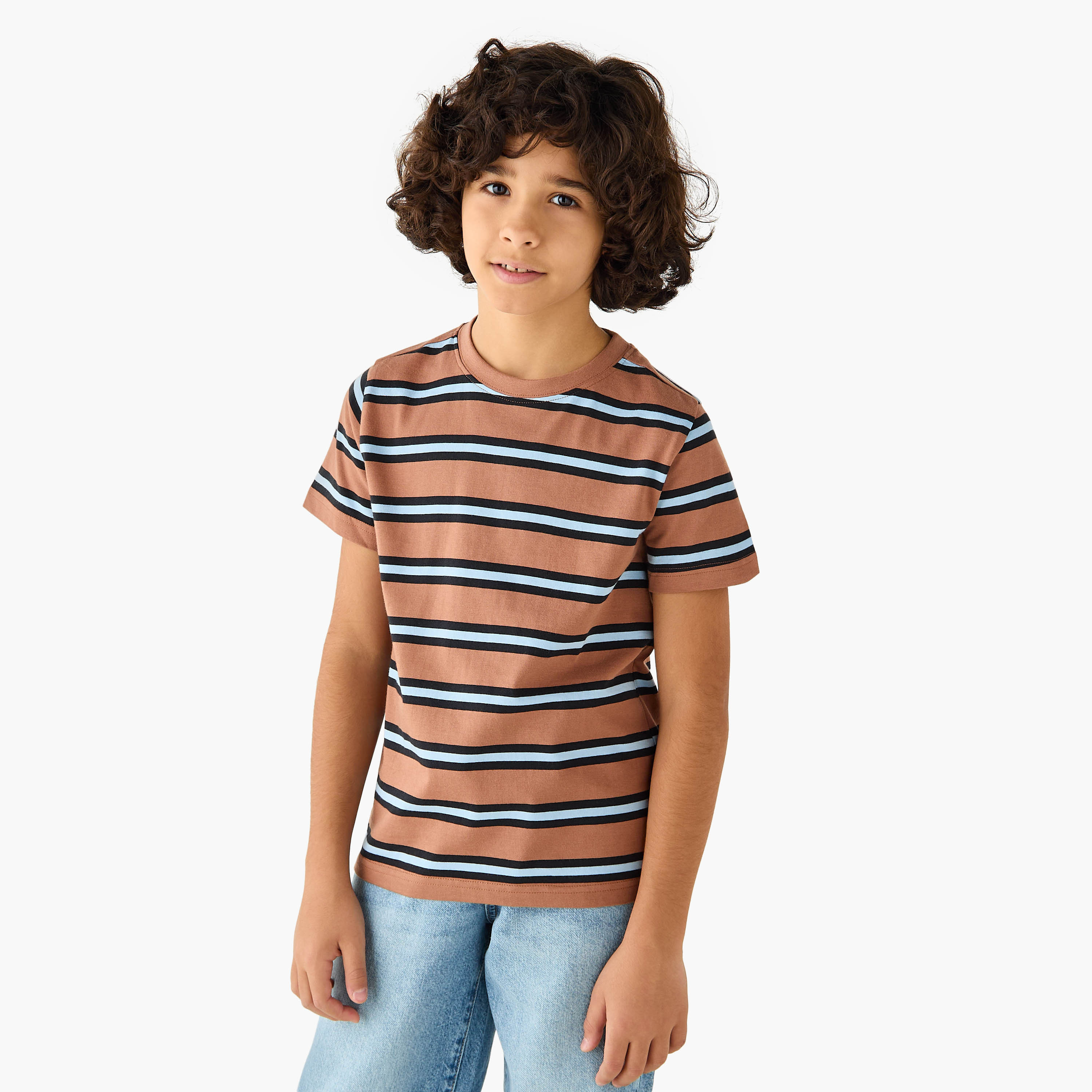 Juniors Striped T-shirt with Short Sleeves-promo_babyshop_Buy2for30_KSA130526-image-1