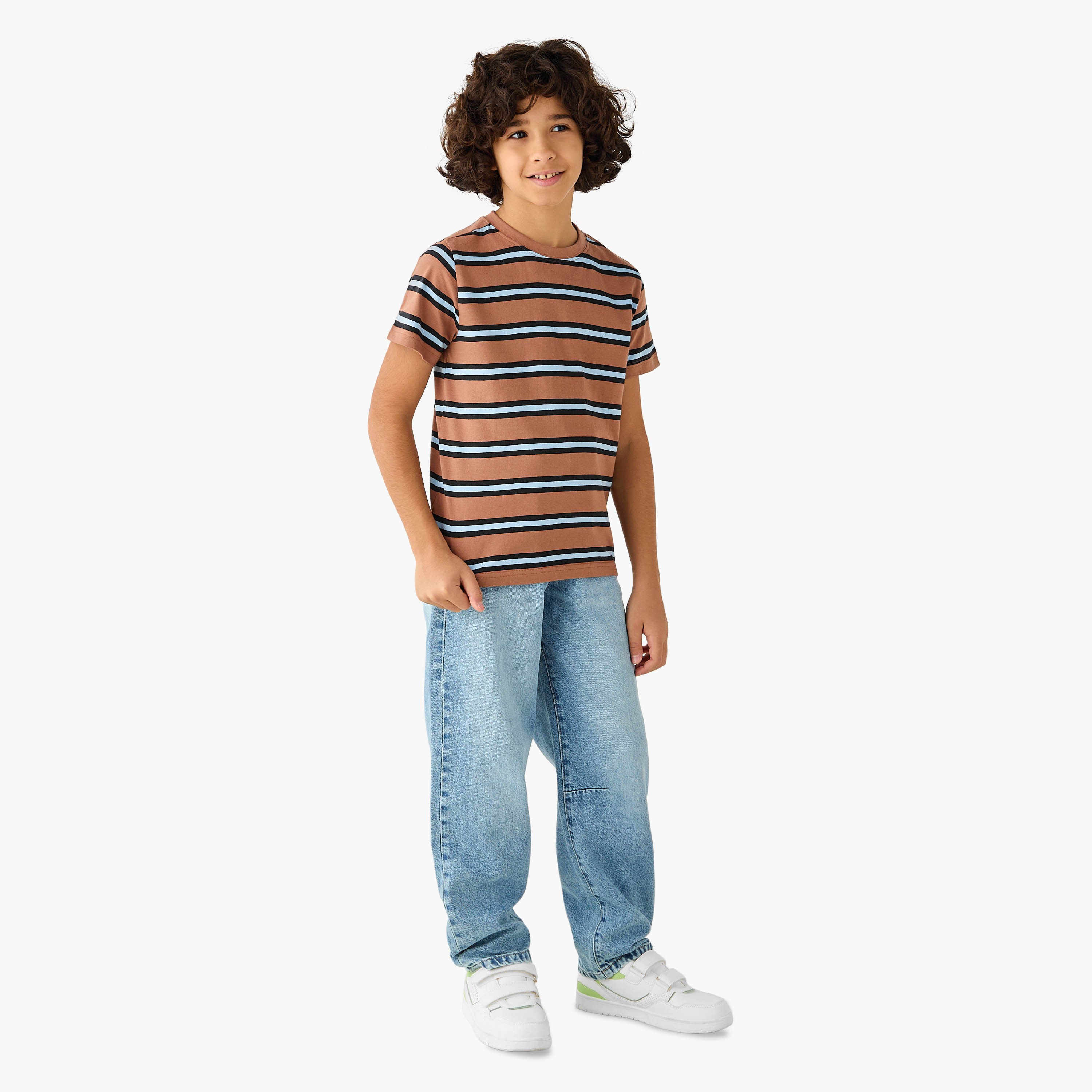 Juniors Striped T-shirt with Short Sleeves-promo_babyshop_Buy2for30_KSA130526-image-2