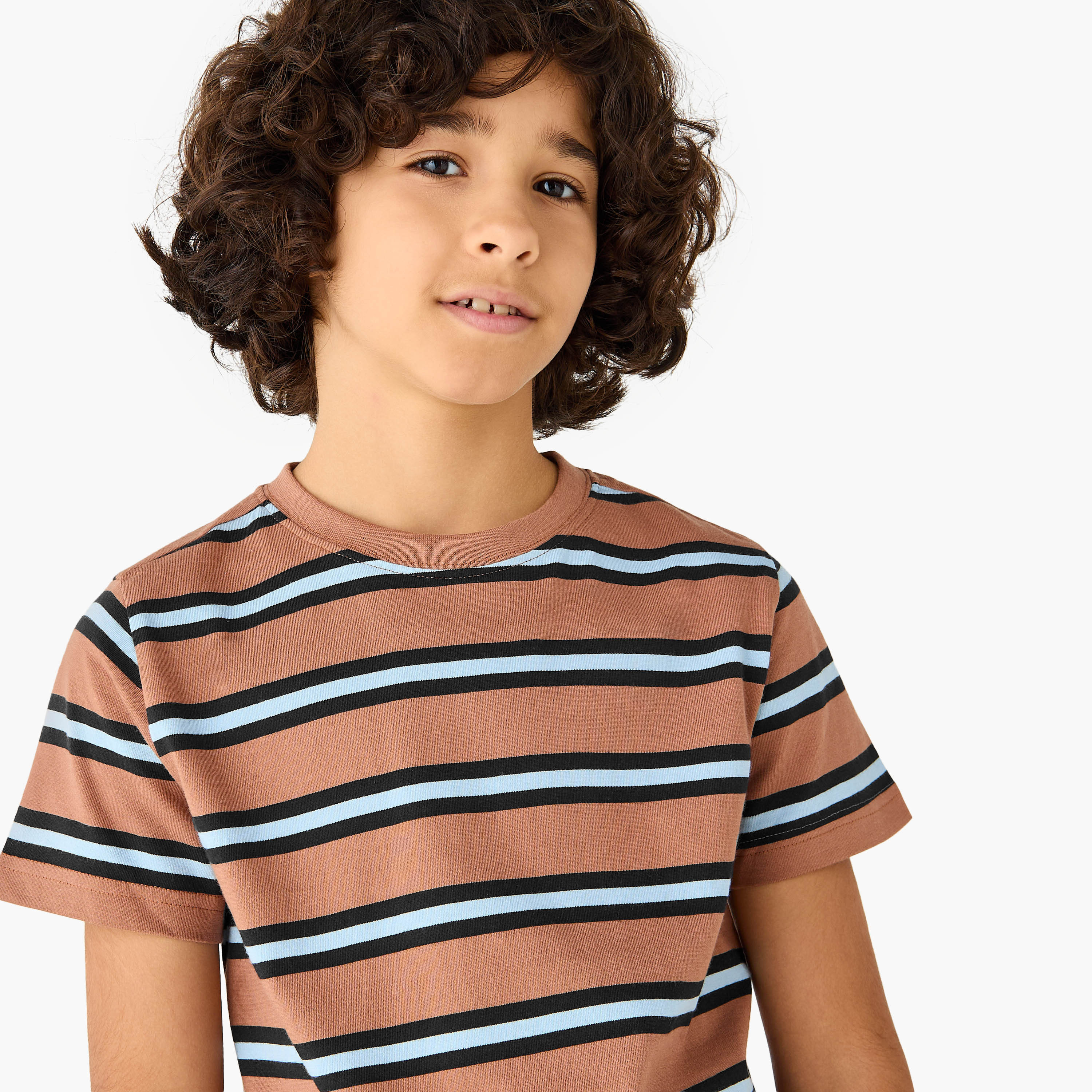 Juniors Striped T-shirt with Short Sleeves-promo_babyshop_Buy2for30_KSA130526-image-4