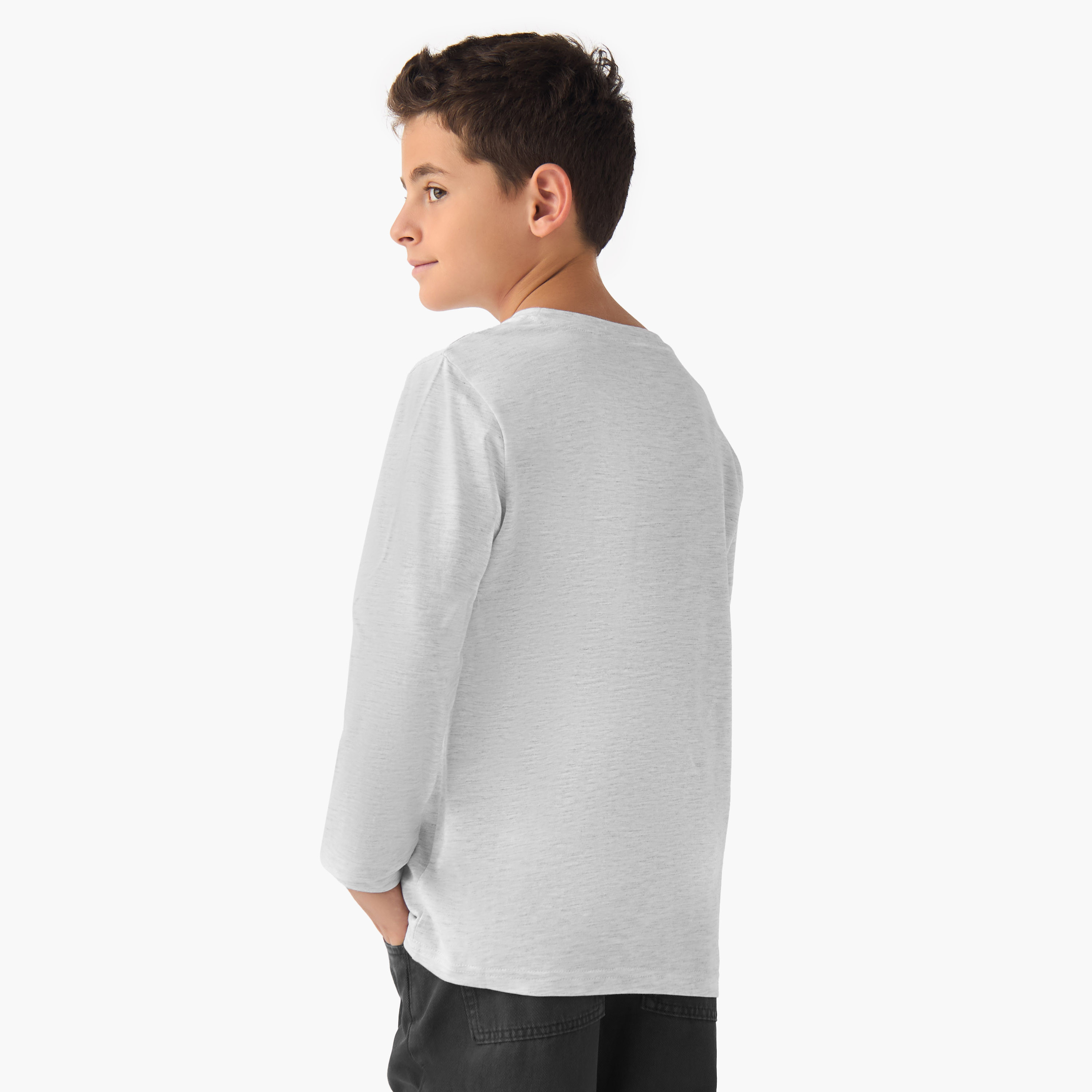 Juniors Boys Crew Neck T-shirt - Cotton - Long Sleeves - Set of 2-boys-clothing-tshirtsandpolos-image-4
