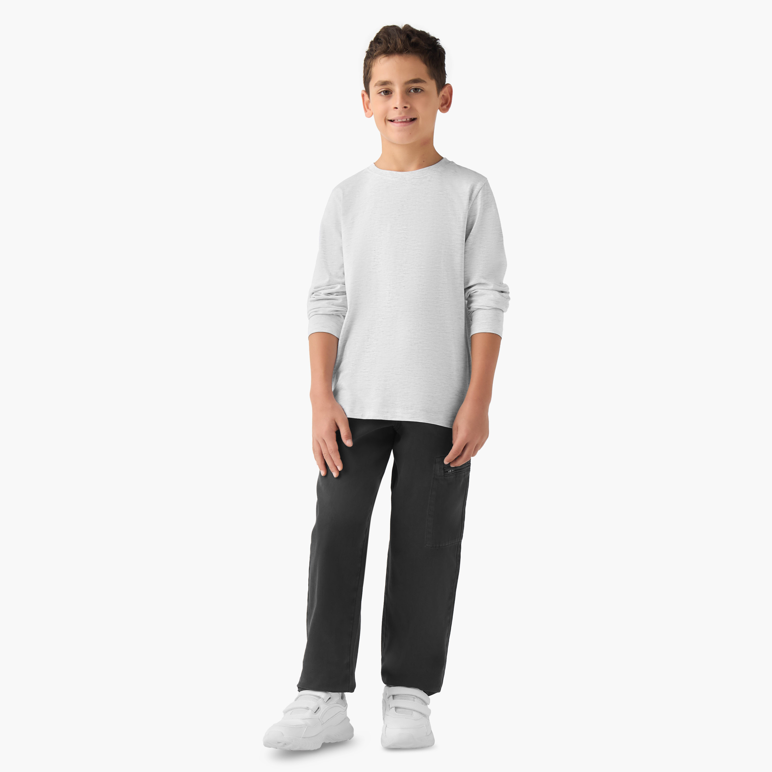 Juniors Boys Crew Neck T-shirt - Cotton - Long Sleeves - Set of 2-boys-clothing-tshirtsandpolos-image-7