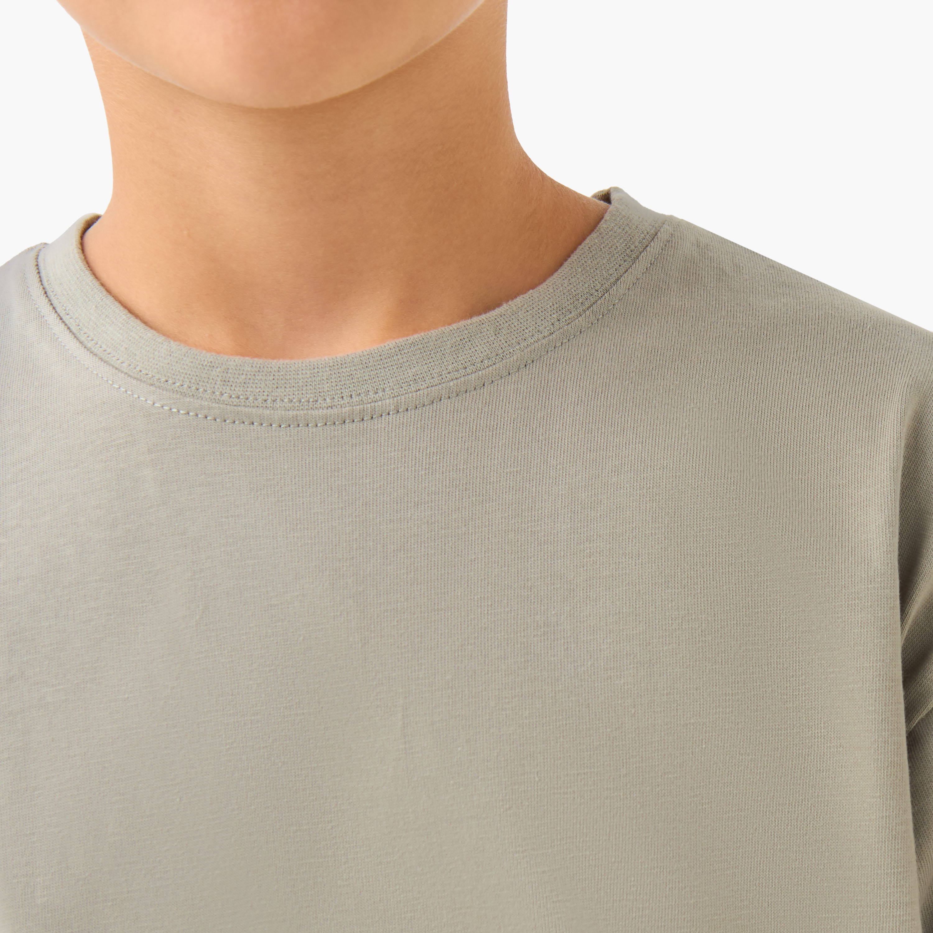 Juniors Solid T-shirt with Crew Neck and Short Sleeves-boys-clothing-tshirtsandpolos-image-5