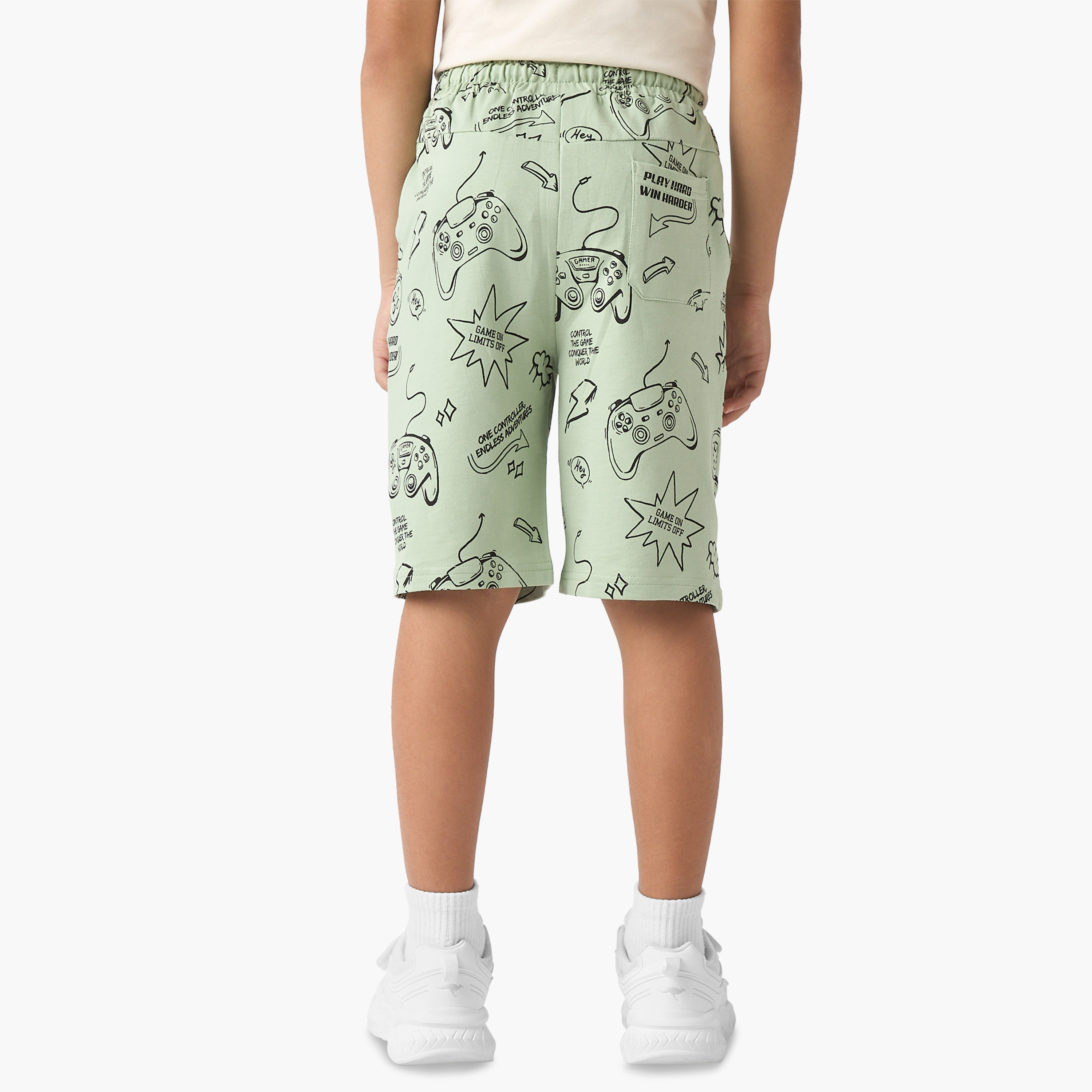 Juniors Gaming Print Shorts with Drawstring Closure-boys-clothing-bottoms-shorts-image-3