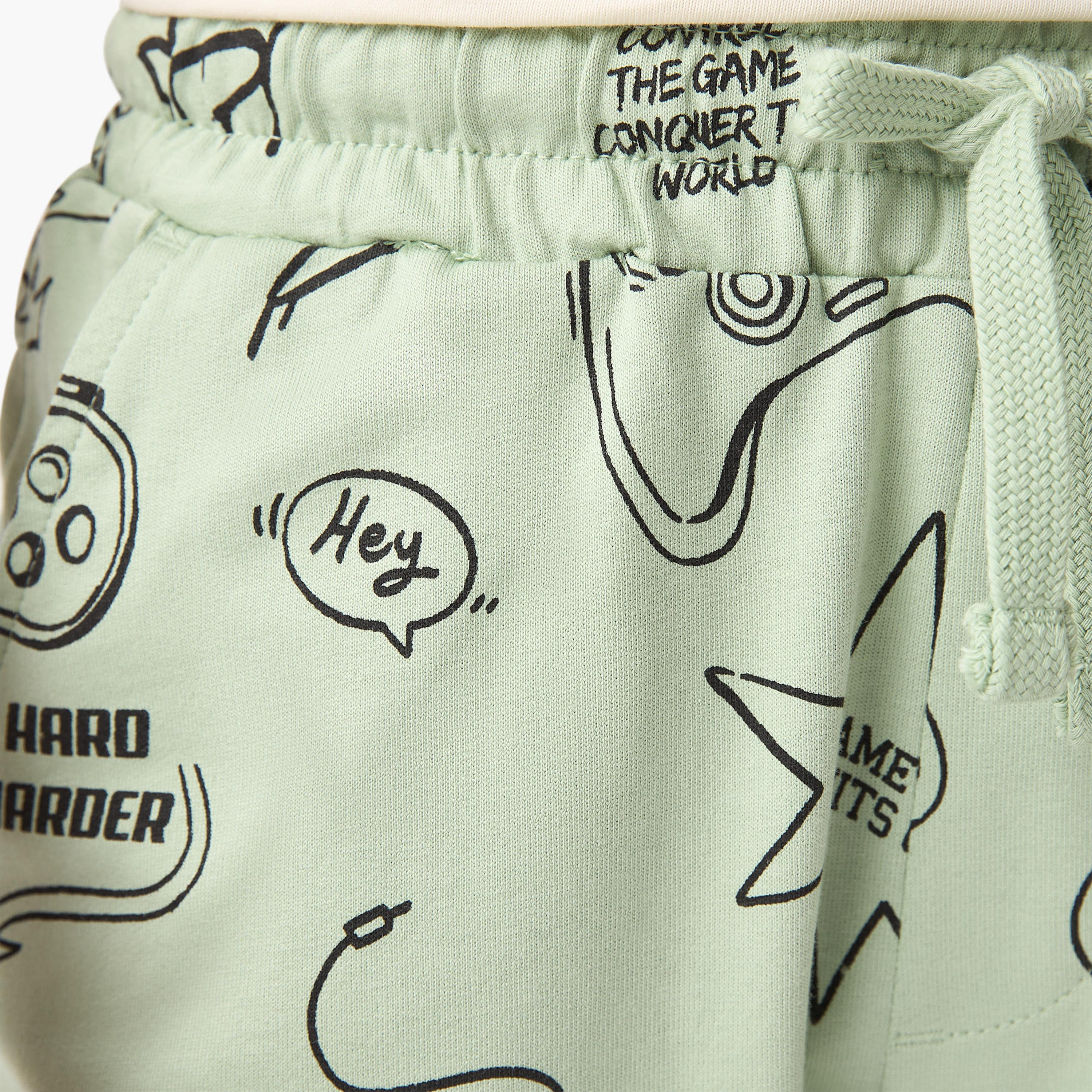 Juniors Gaming Print Shorts with Drawstring Closure-boys-clothing-bottoms-shorts-image-5