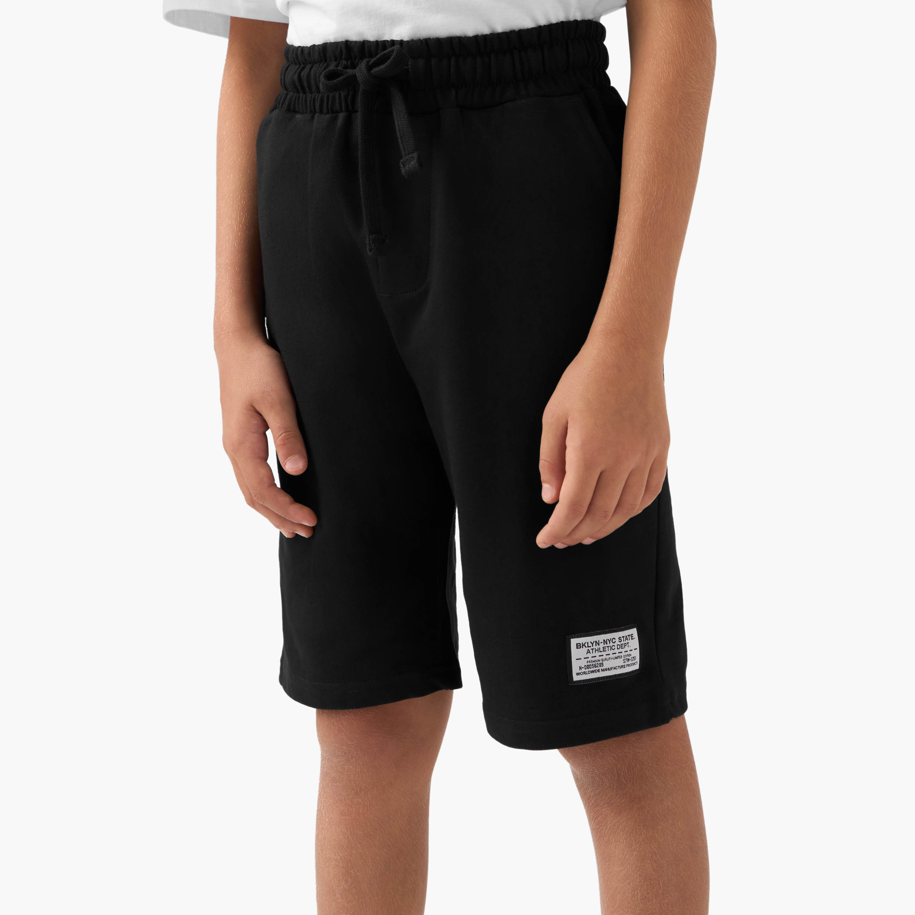 Juniors Solid Shorts with Drawstring Closure and Pockets-boys-clothing-bottoms-shorts-image-1