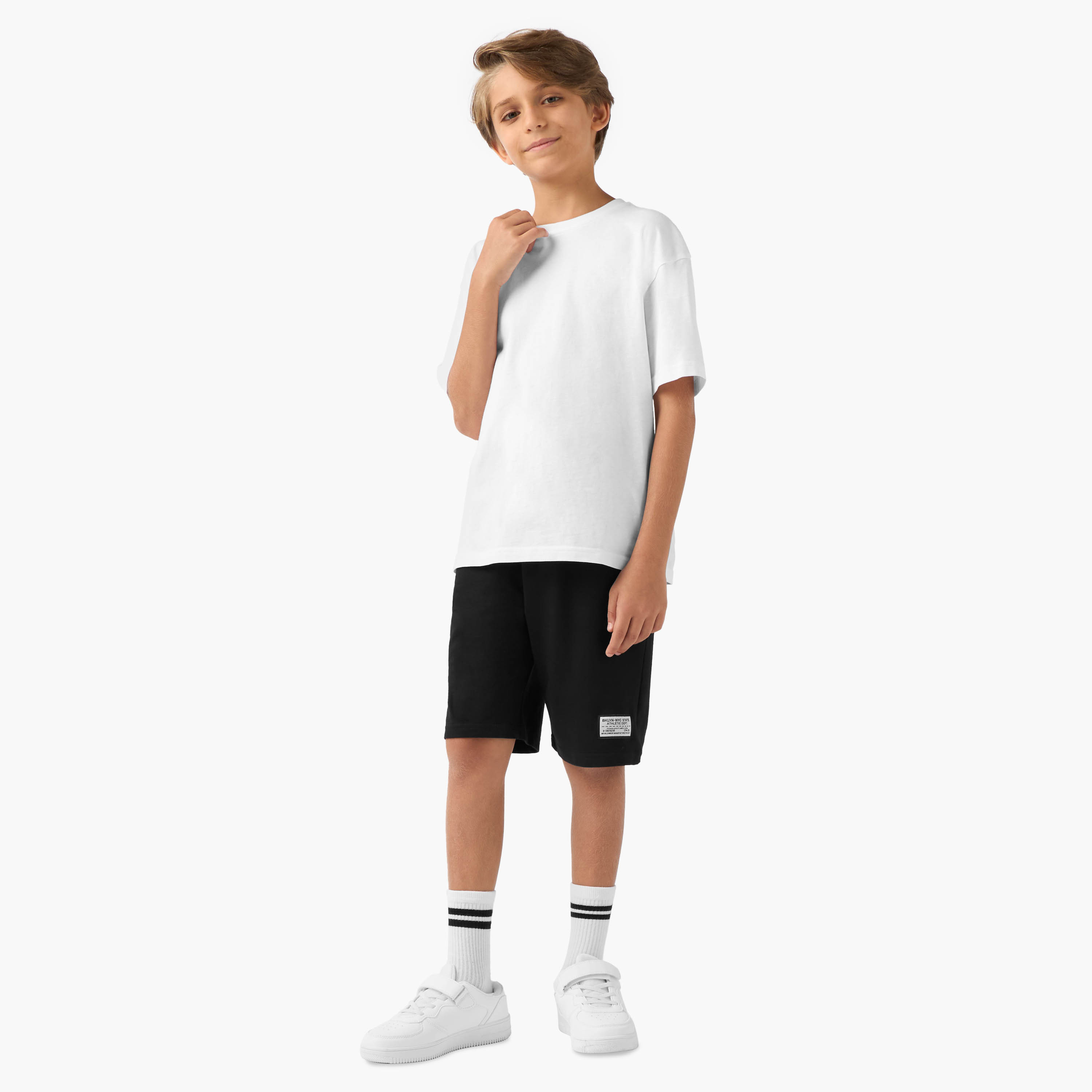 Juniors Solid Shorts with Drawstring Closure and Pockets-boys-clothing-bottoms-shorts-image-2