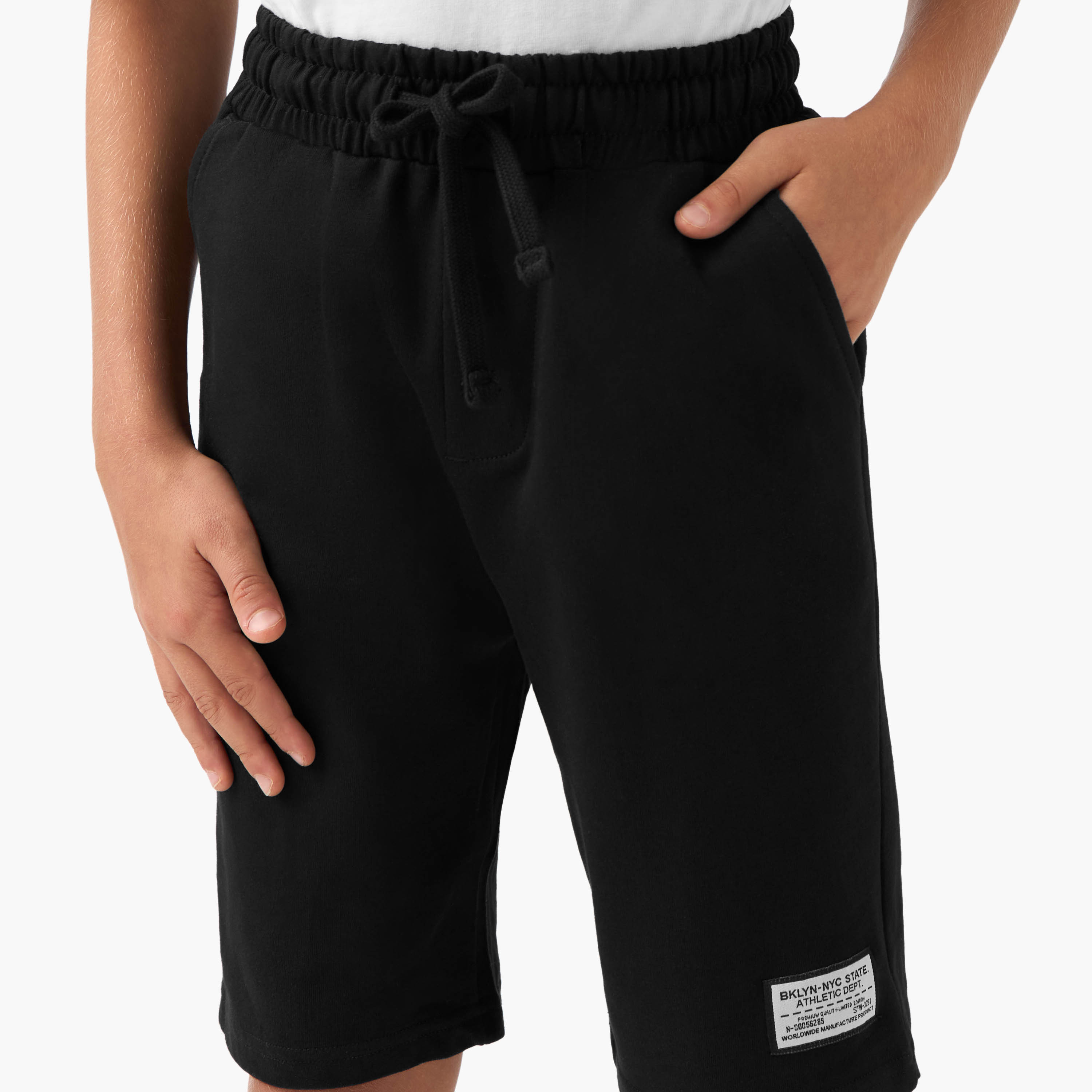 Juniors Solid Shorts with Drawstring Closure and Pockets-boys-clothing-bottoms-shorts-image-4