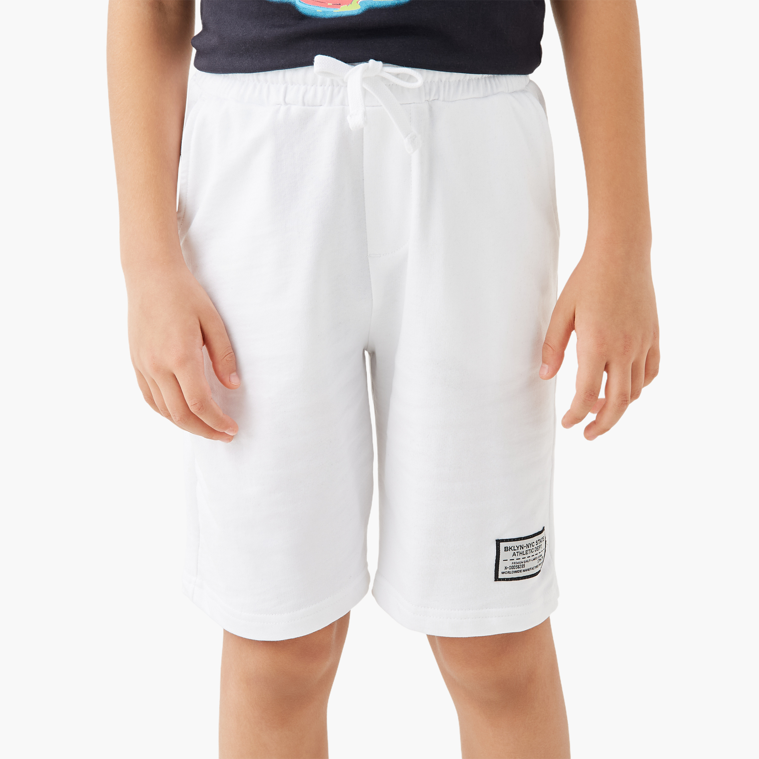 Juniors Solid Shorts with Elasticated Drawstring and Pockets-boys-clothing-bottoms-shorts-image-1