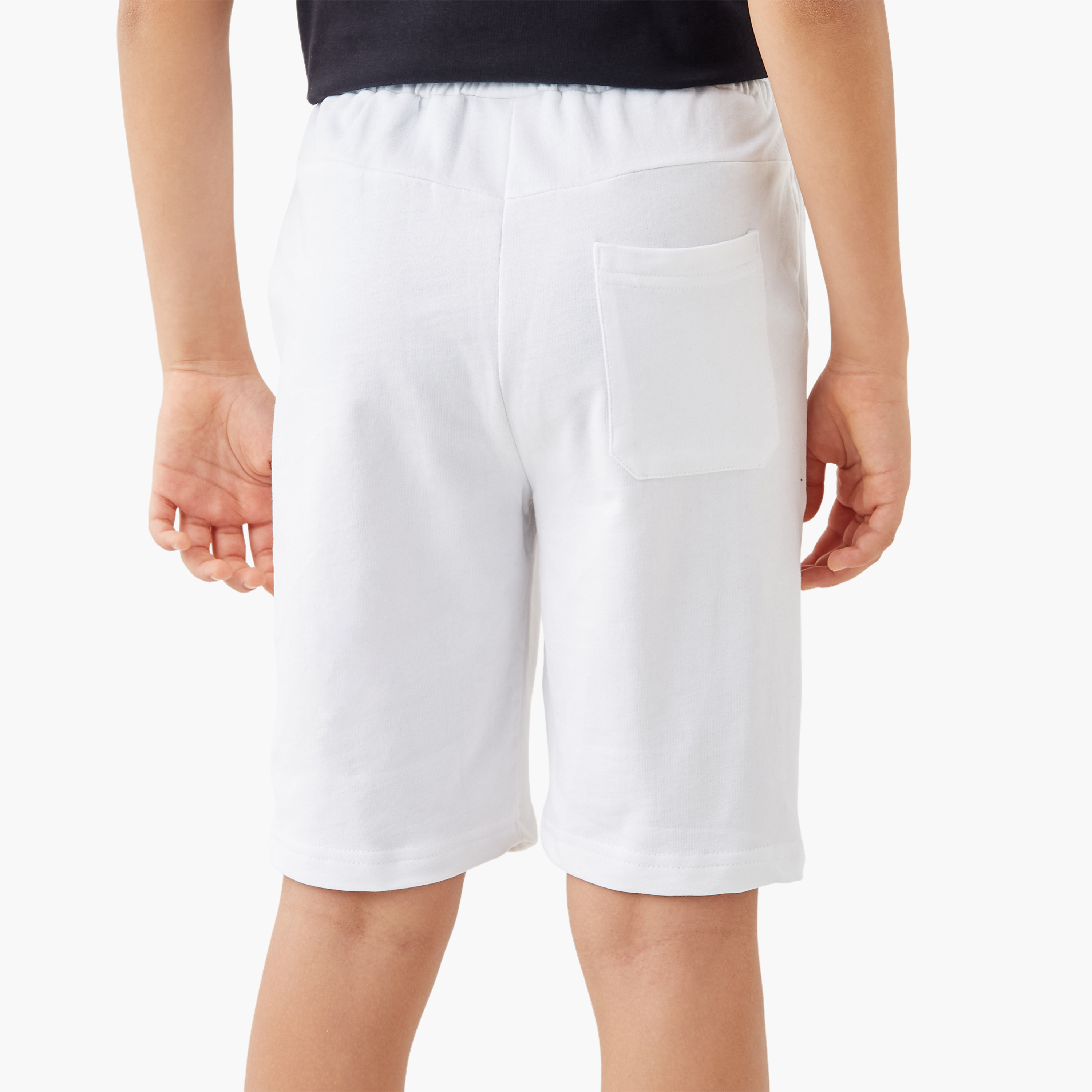 Juniors Solid Shorts with Elasticated Drawstring and Pockets-boys-clothing-bottoms-shorts-image-3