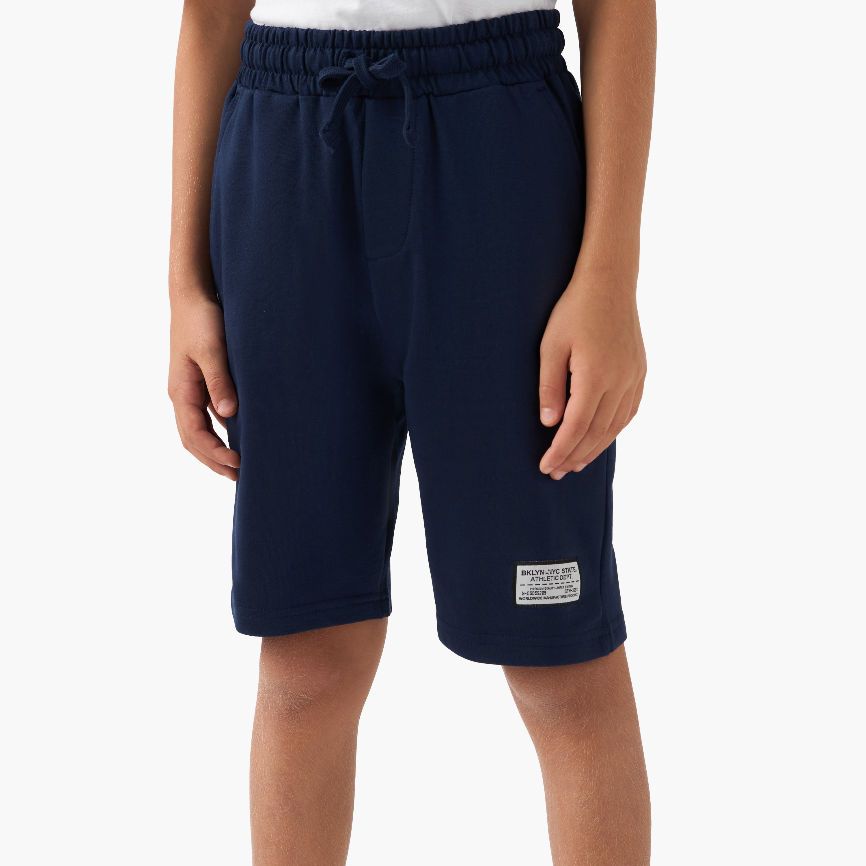 Juniors Solid Shorts with Drawstring Closure and Pockets-boys-clothing-bottoms-shorts-image-1