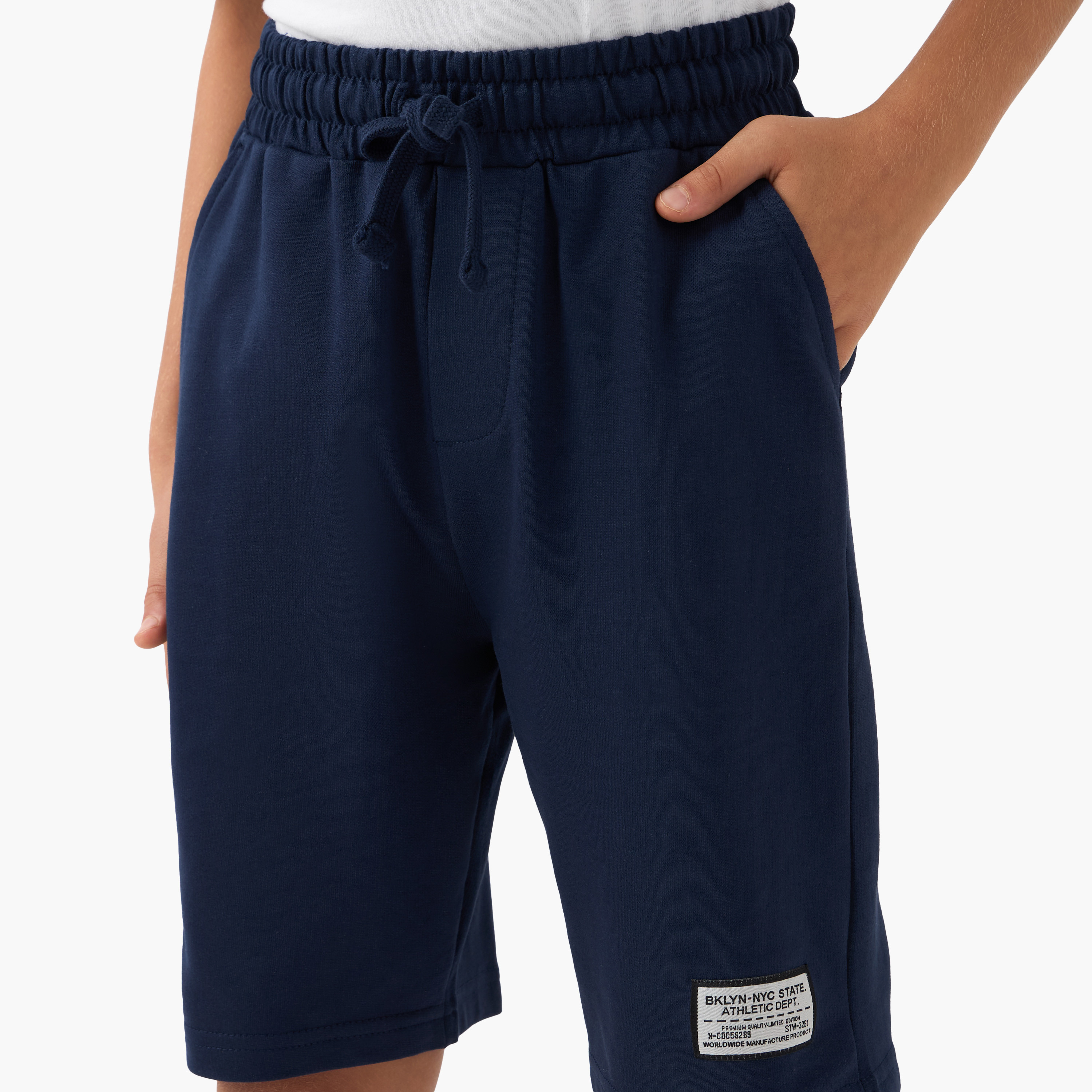 Juniors Solid Shorts with Drawstring Closure and Pockets-boys-clothing-bottoms-shorts-image-4