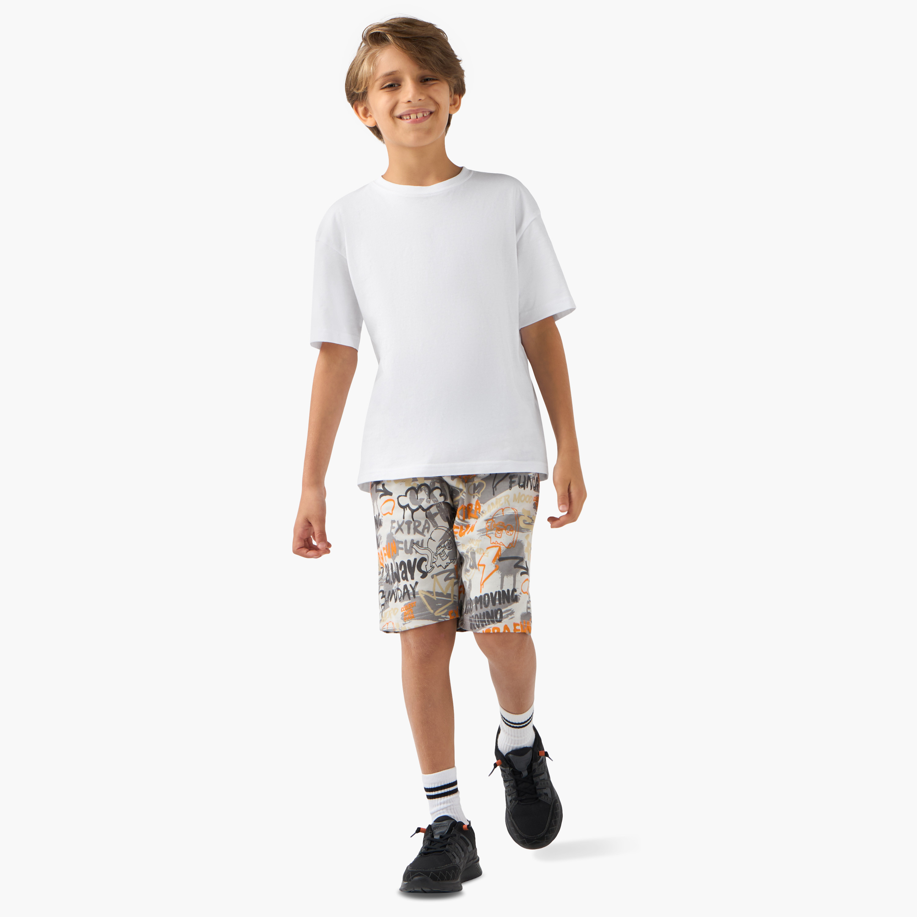 شورت برباط إغلاق وجيوب وطبعات من جونيورز-boys-clothing-bottoms-shorts-image-2