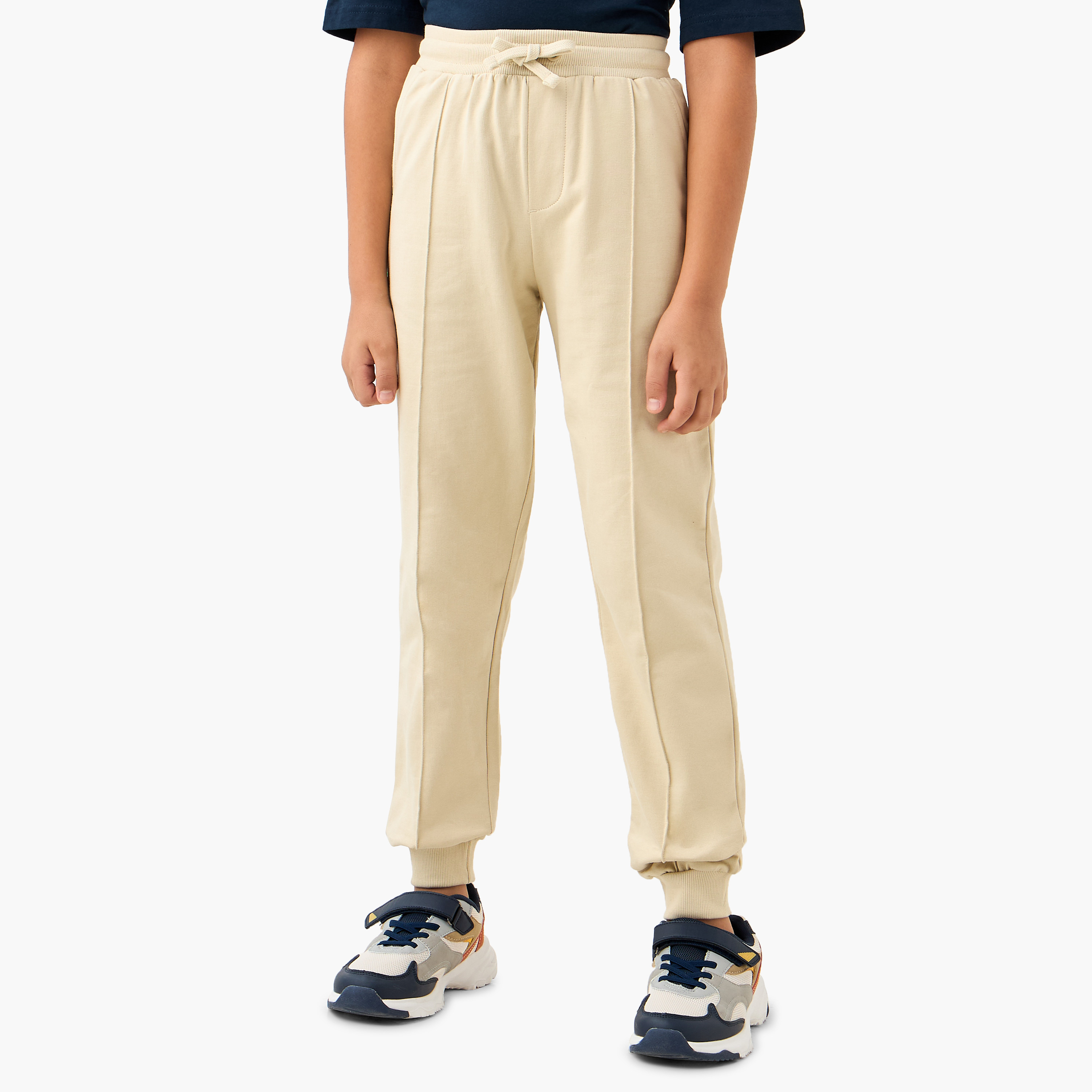 Juniors Solid Joggers with Drawstring Closure and Pockets-boys-clothing-bottoms-joggersandtrackpants-image-1