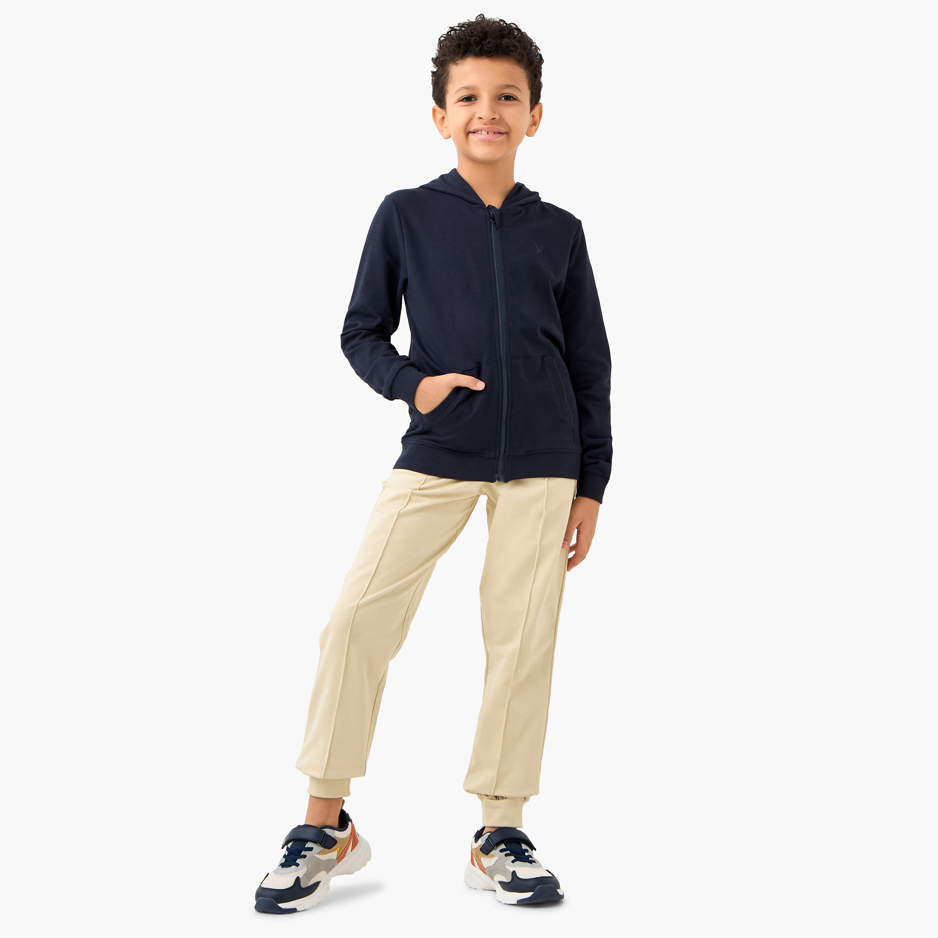 Juniors Solid Joggers with Drawstring Closure and Pockets-boys-clothing-bottoms-joggersandtrackpants-image-2