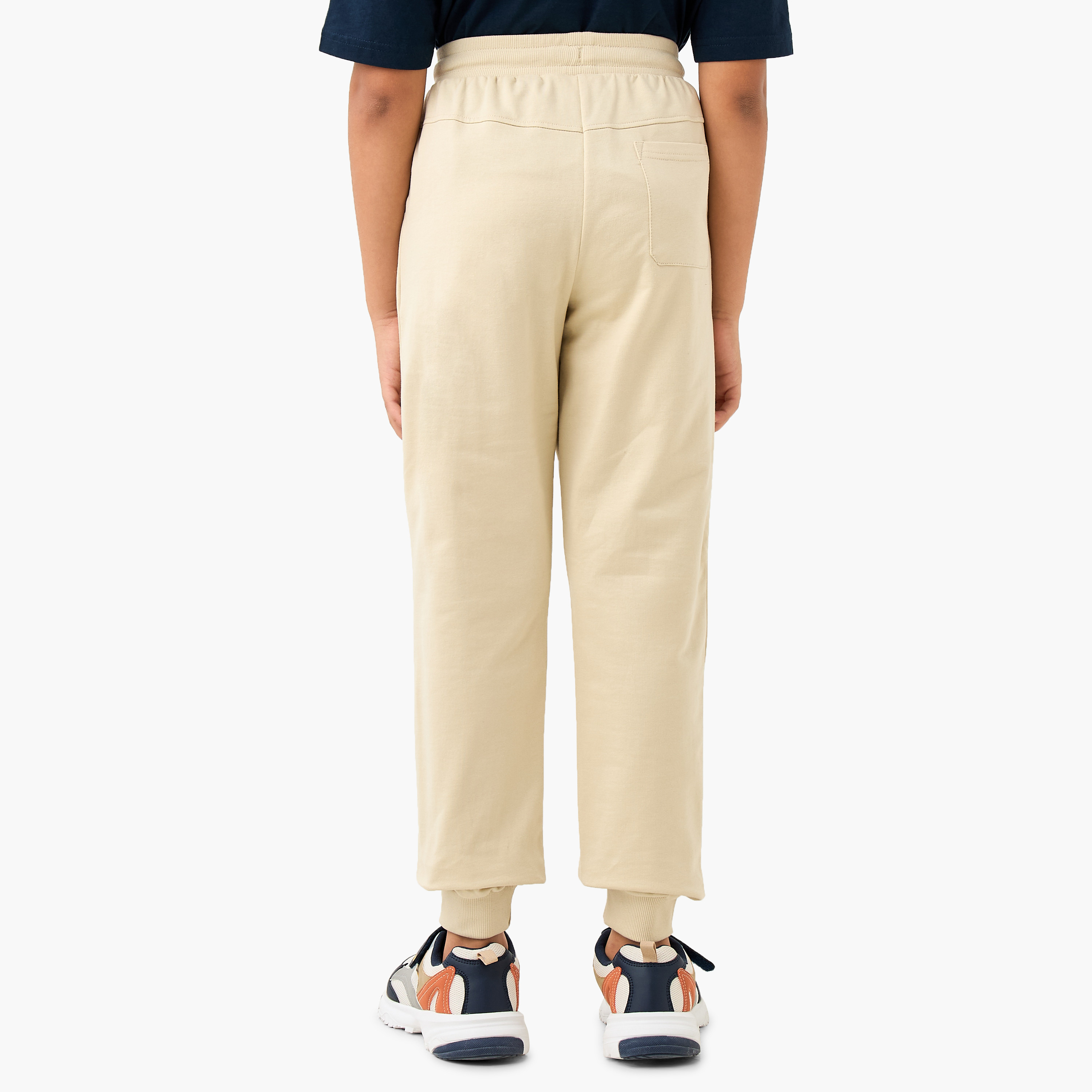 Juniors Solid Joggers with Drawstring Closure and Pockets-boys-clothing-bottoms-joggersandtrackpants-image-3