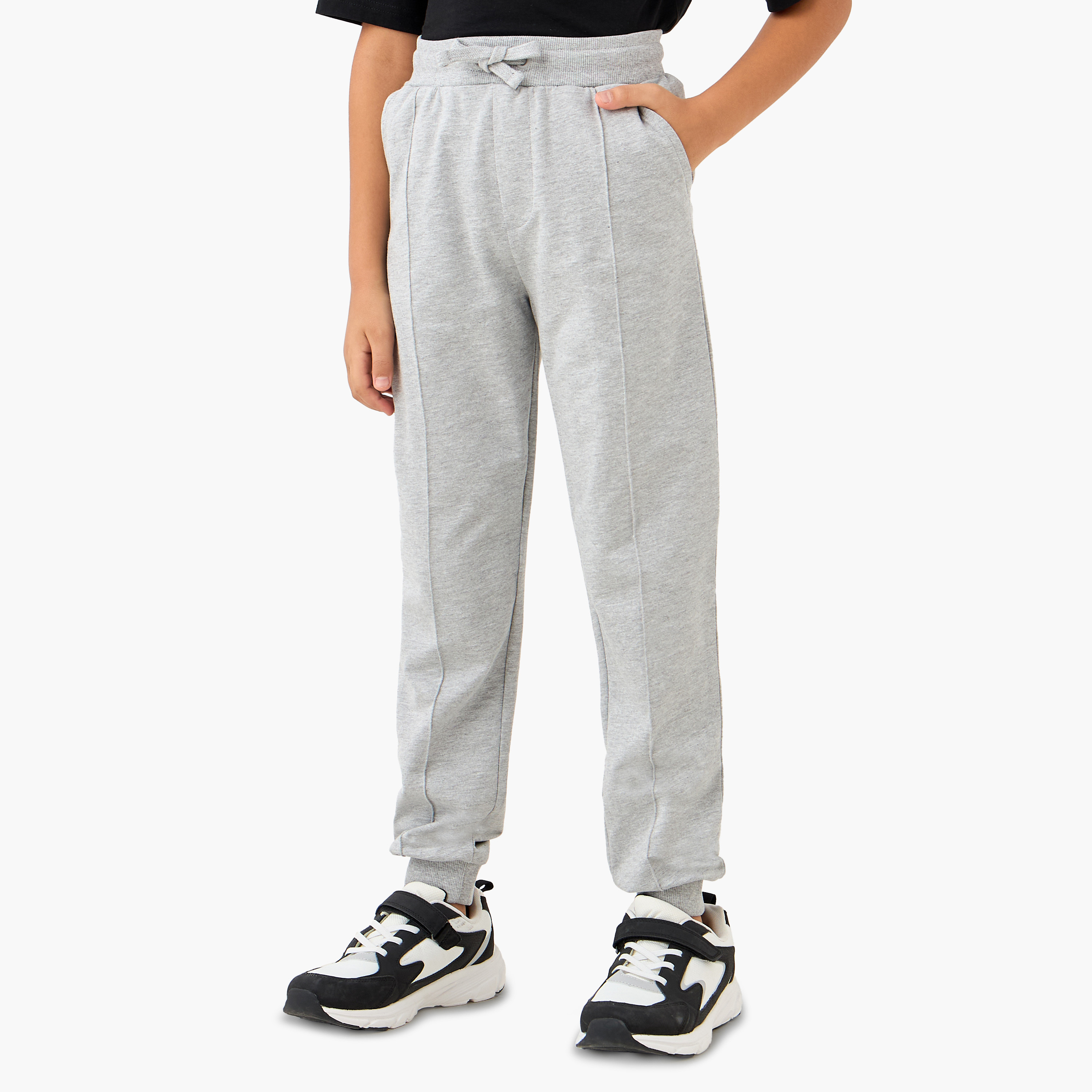 بنطلون رياضي سادة بخصر مطاطي وجيوب من جونيورز-boys-clothing-bottoms-joggersandtrackpants-image-5