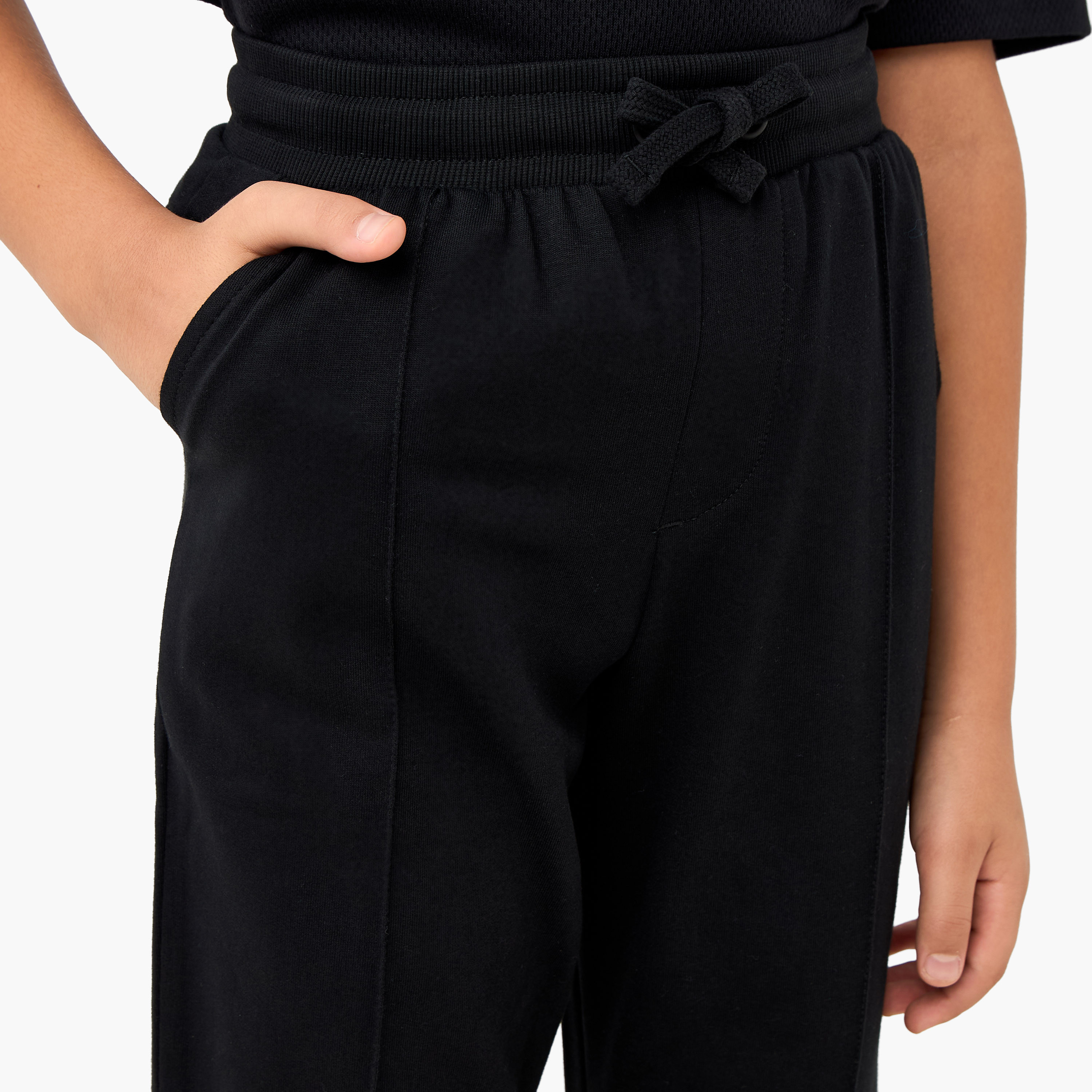 بنطلون رياضي سادة بخصر مطاطي وجيوب من جونيورز-boys-clothing-bottoms-joggersandtrackpants-image-2