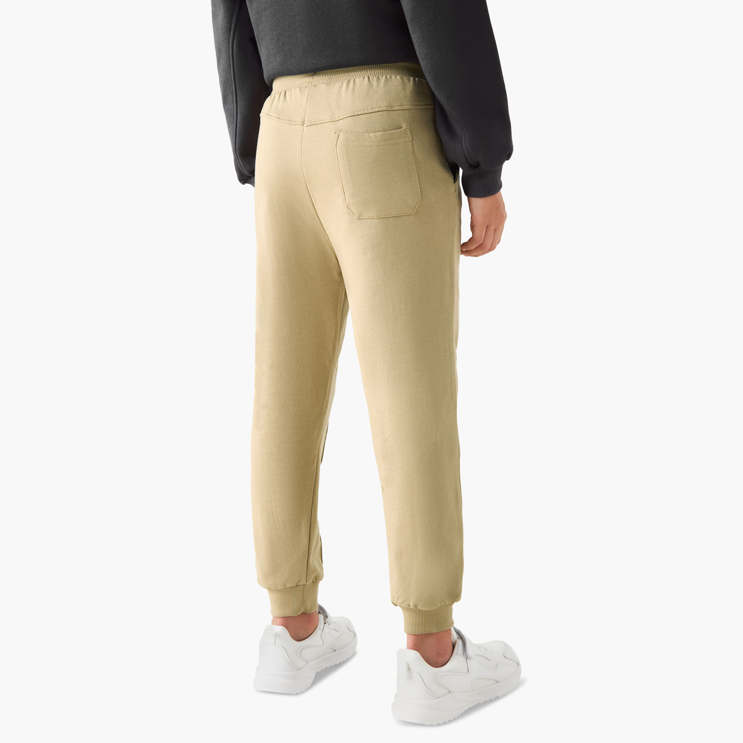 Juniors Solid Joggers with Pockets-boys-clothing-bottoms-joggersandtrackpants-image-3