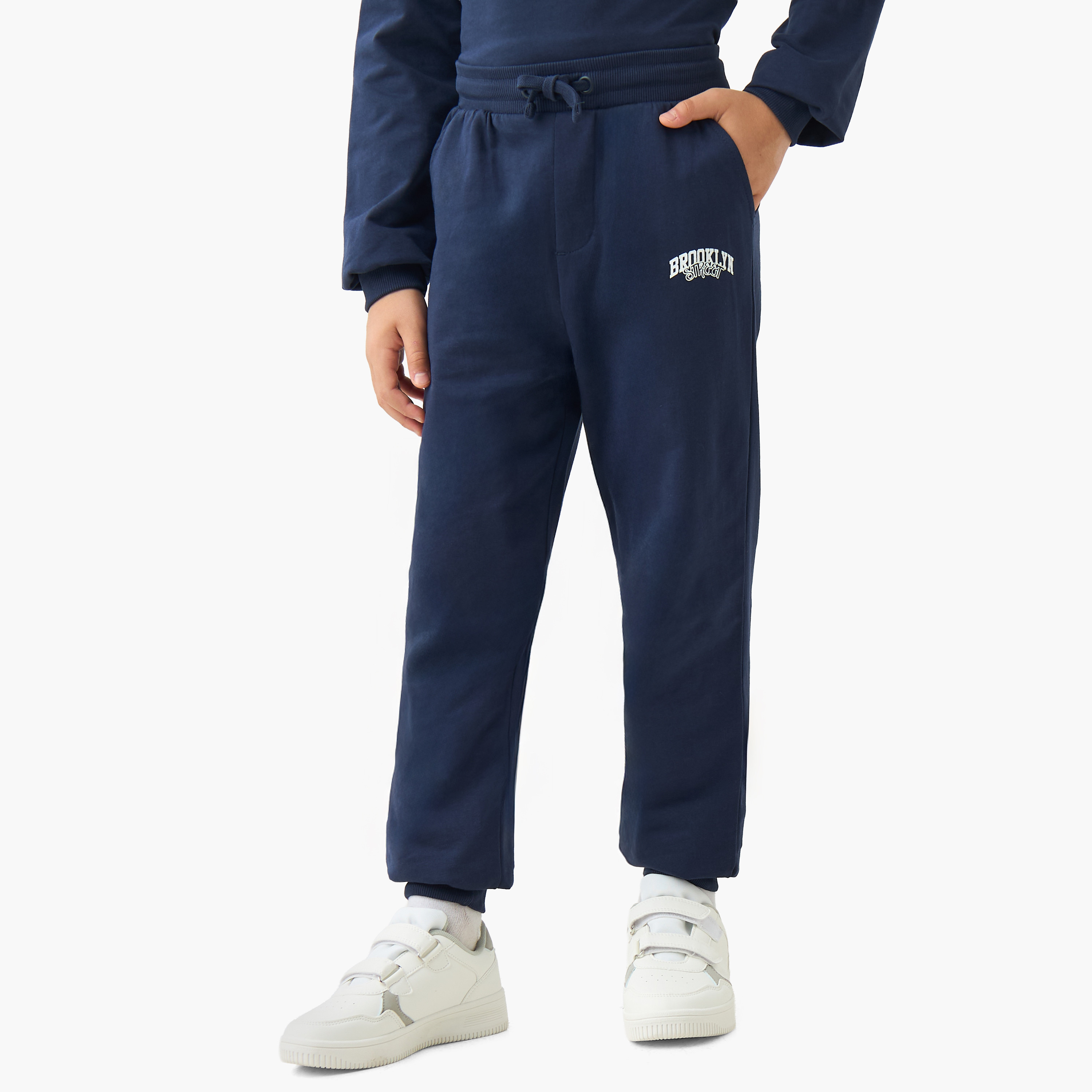 Juniors Boys Joggers with Brooklyn Print - Cotton - Drawstring Waist-boys-clothing-bottoms-joggersandtrackpants-image-1